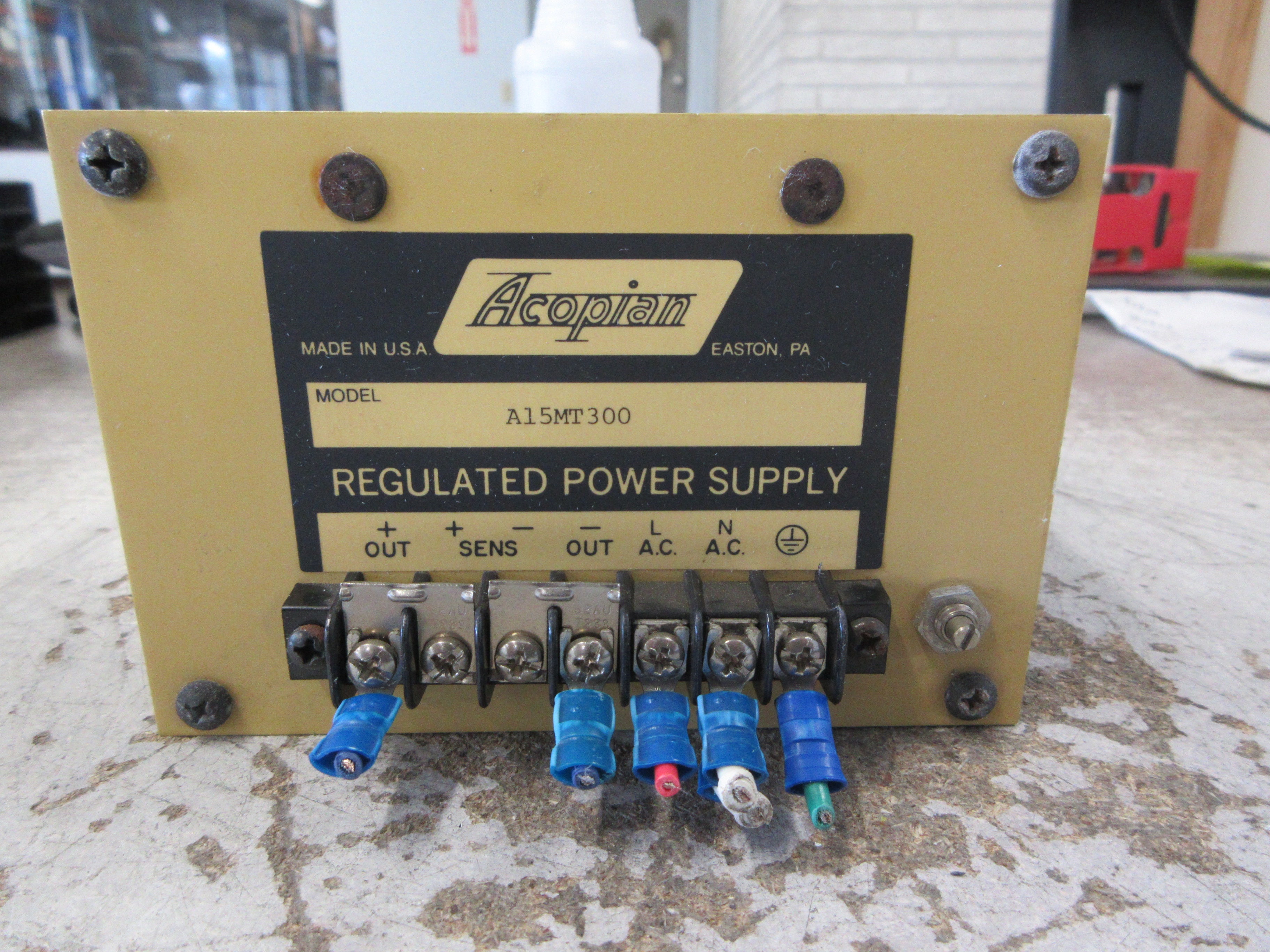 Acopian Regulated Power Supply A15MT300 Input: 105-125V Output: 150V Used