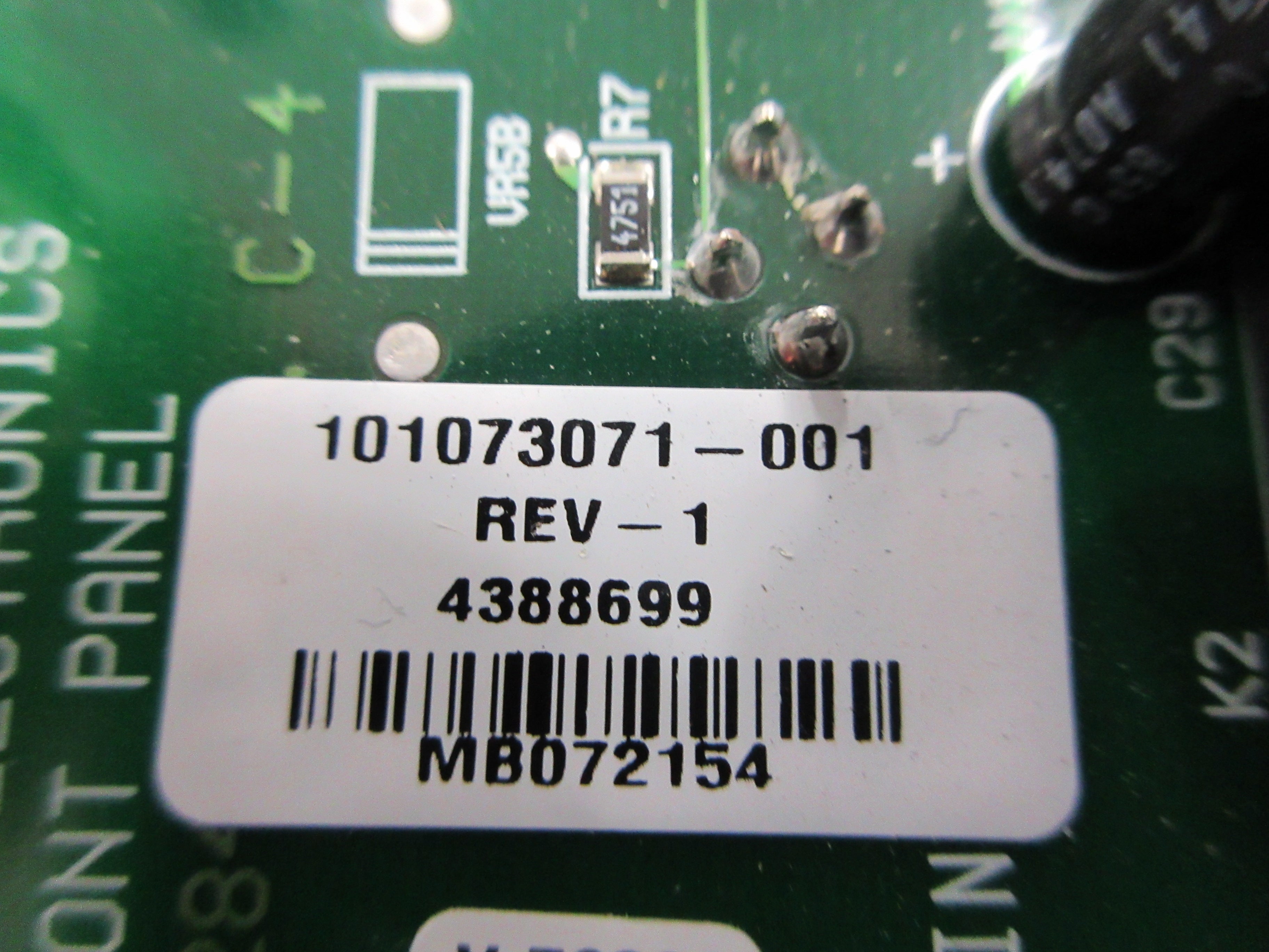 Eaton Monitor Panel Control Board 101073071-001 Rev. 1 Used