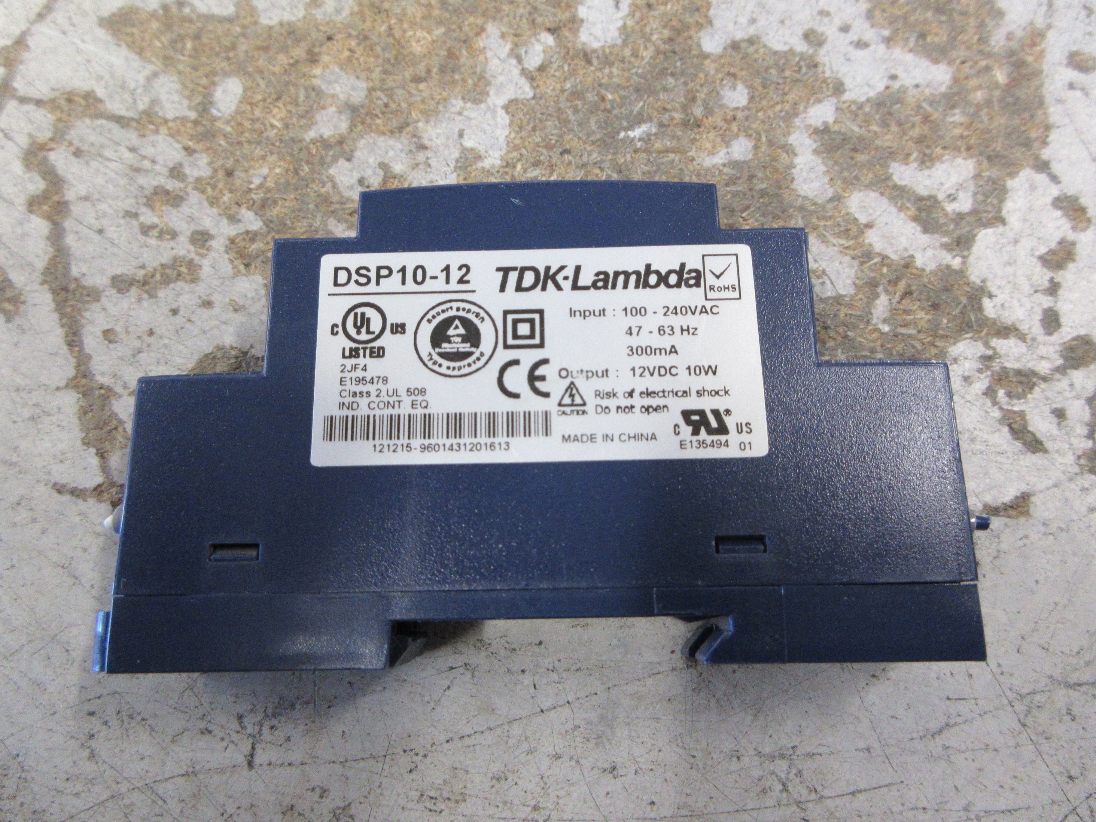 TDK-Lambda Power Supply DSP10-12 Input: 100-240VAC , 47-63Hz , 300mA Used