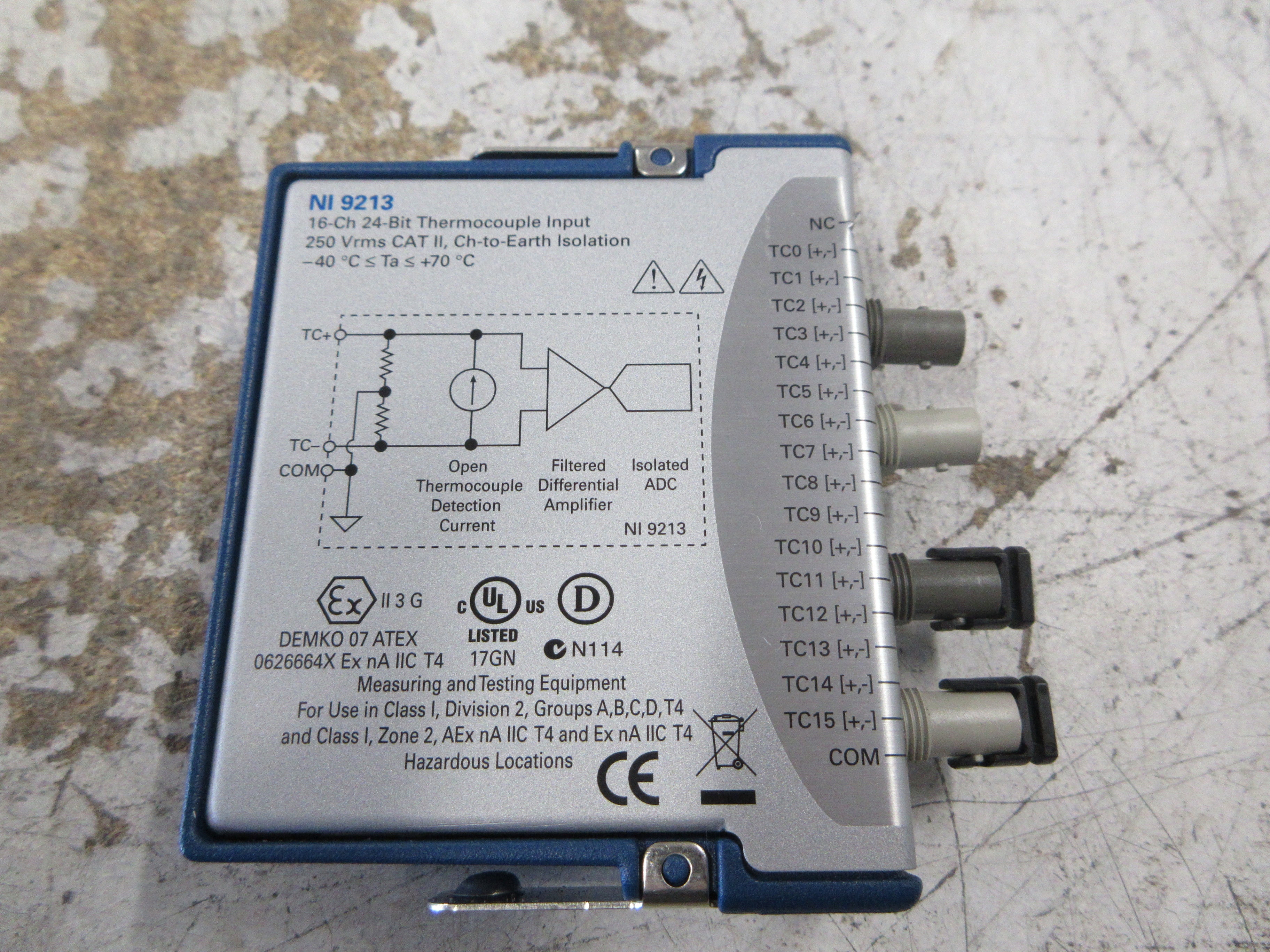 National Instruments NI 9213 Thermo Couple Input Module 198854B-01L 16-Ch Used