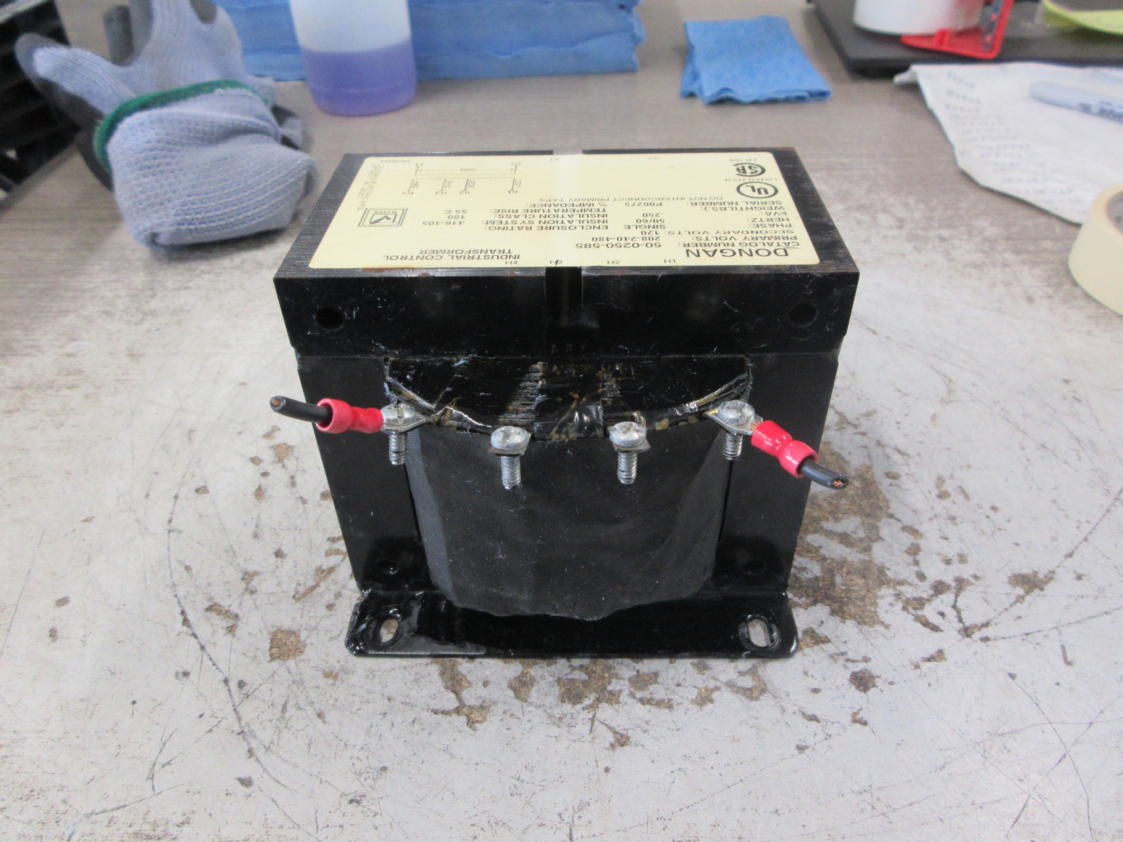 Dongan Control Transformer 50-0250-585 0.250KVA Pri: 208/240/480V Sec: 120V Used