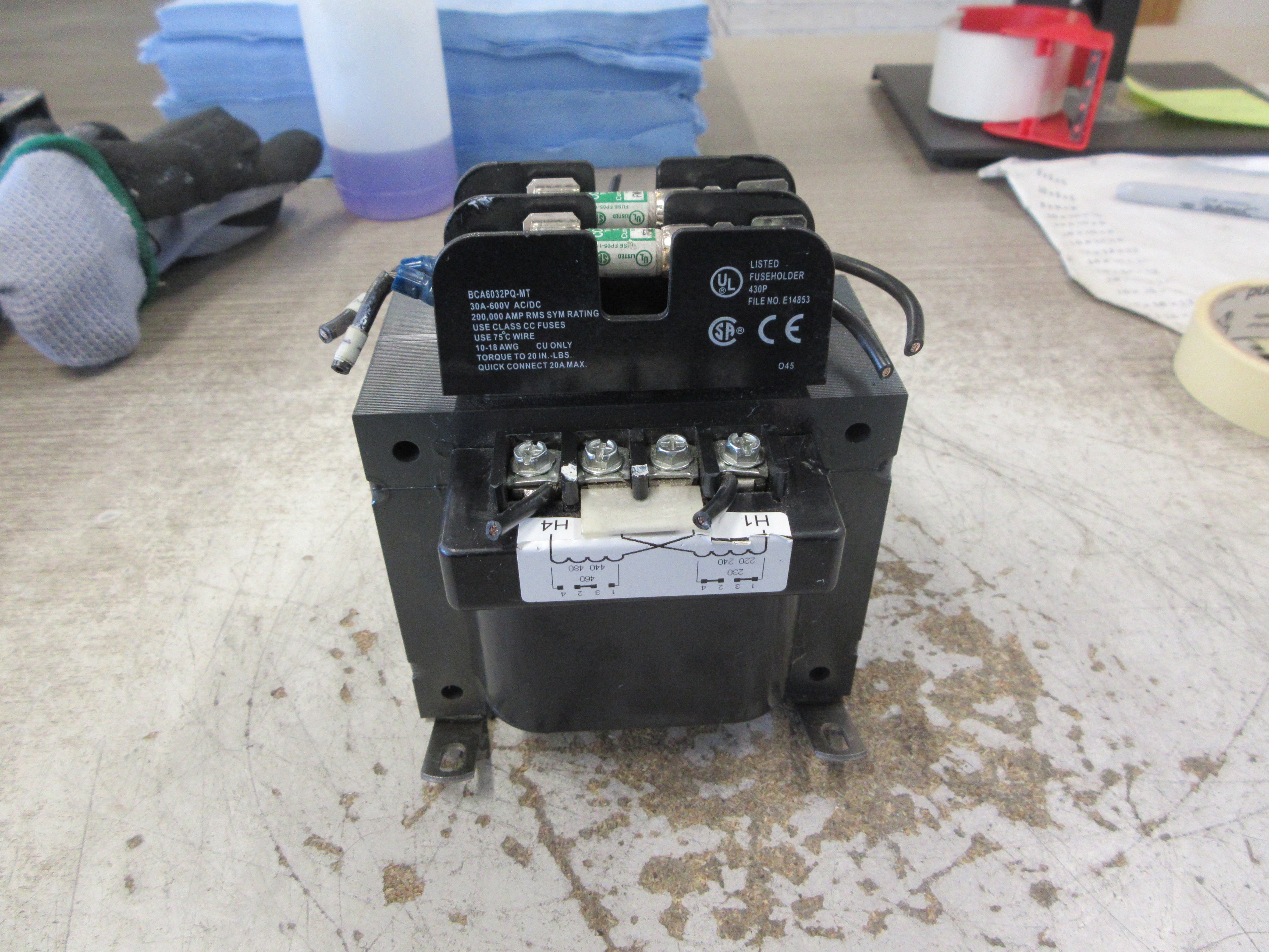 Jefferson Transformer 631-1801-000 350VA Pri: 240/480V Sec: 120V 50/60Hz Used