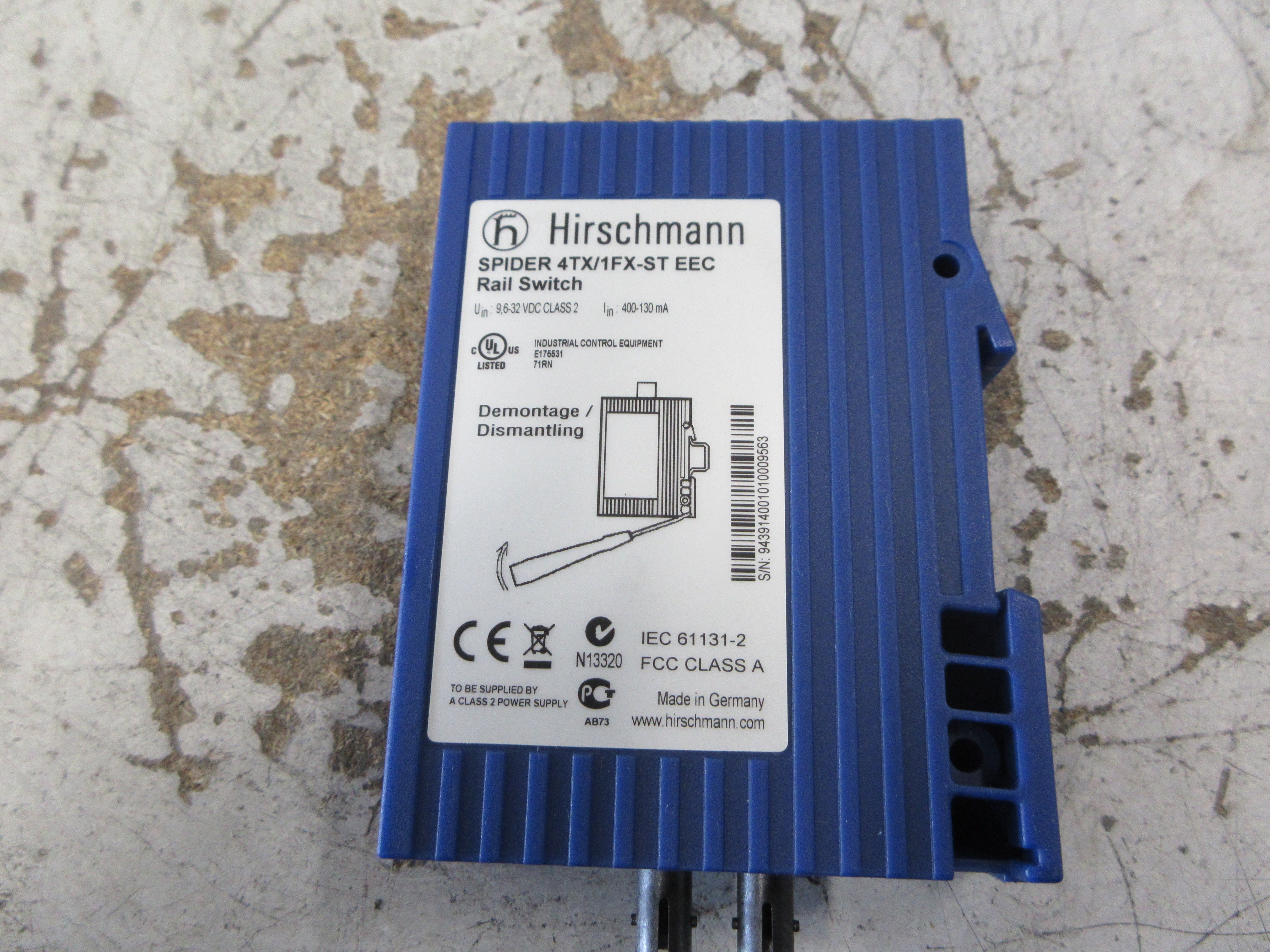 Hirschmann Rail Ethernet Switch SPIDER 4TX/1FX-ST EEC 4-Port Ethernet Used