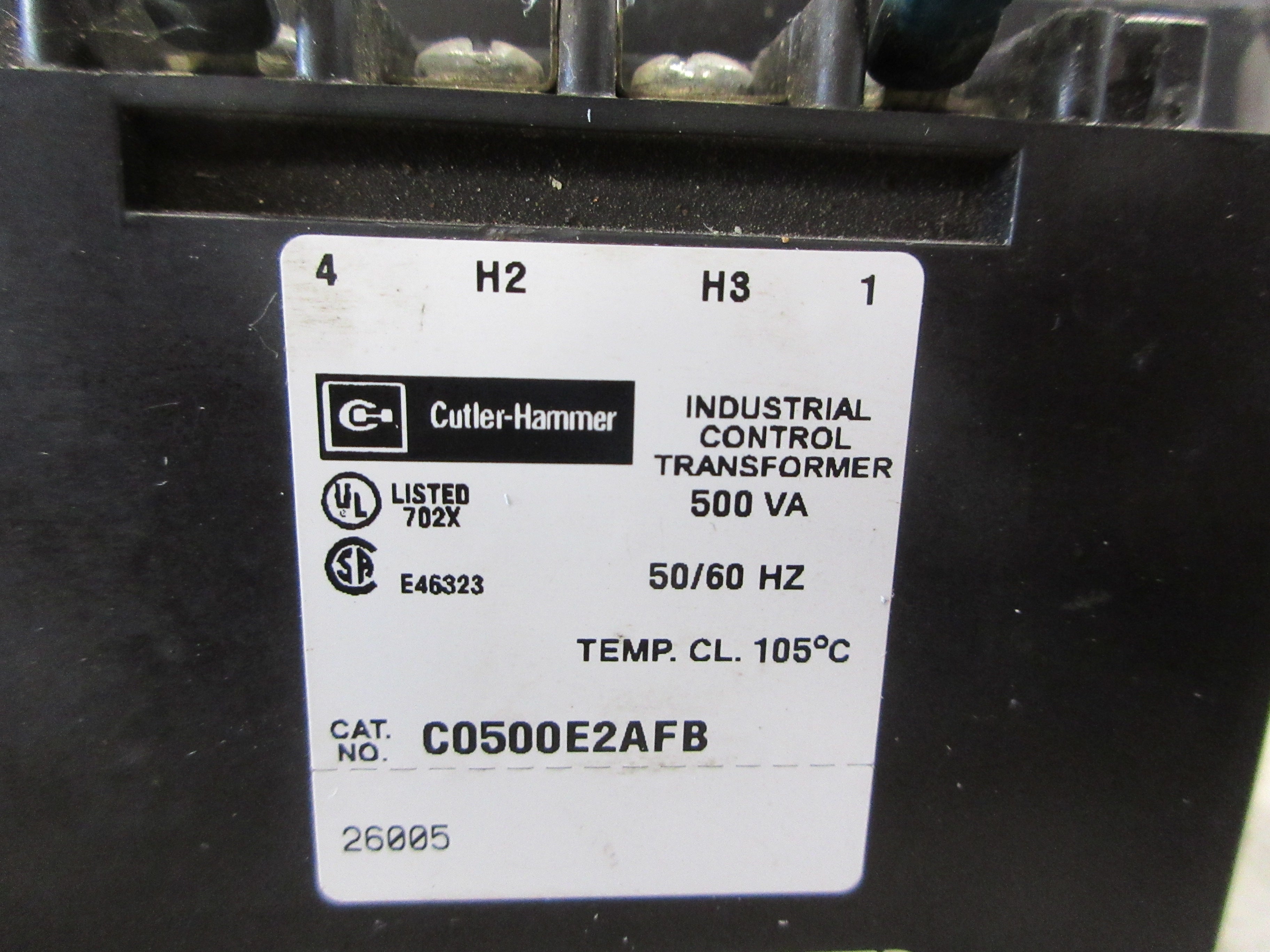 Cutler-Hammer Control Transformer C0500E2AFB 500VA Pri: 240/480V Sec: 120V Used