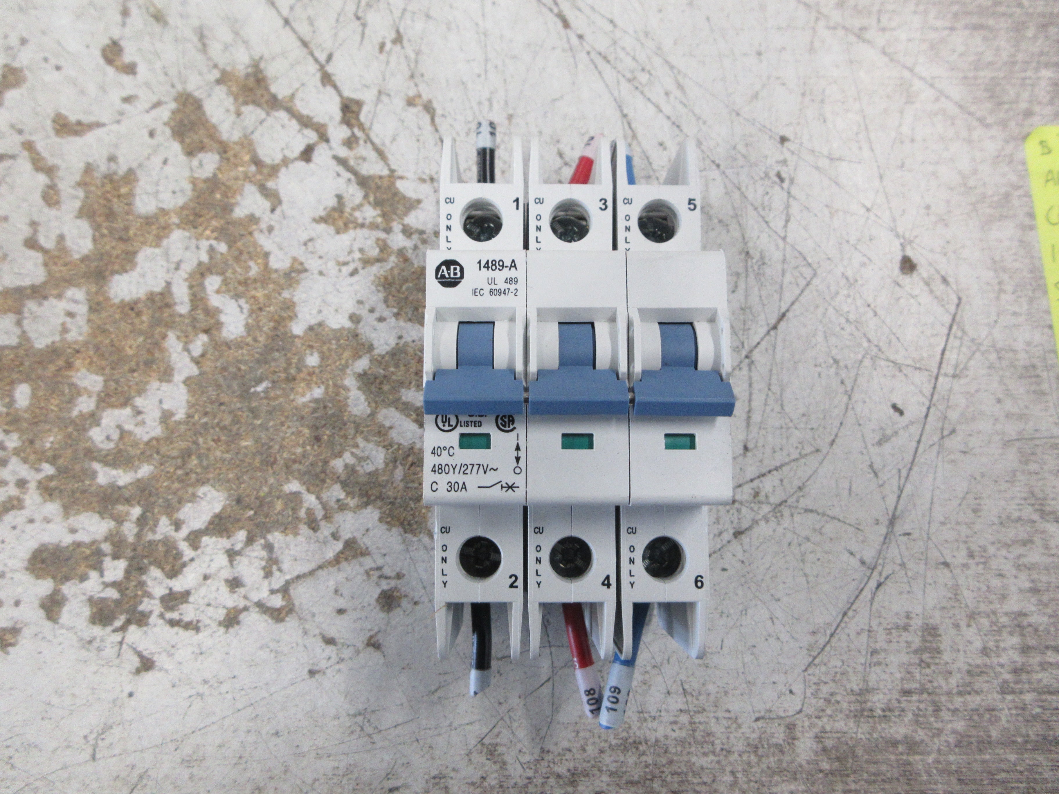 Allen-Bradley Circuit Breaker 1489-A3C300 Ser. A 30A 480Y/277V 3P Used