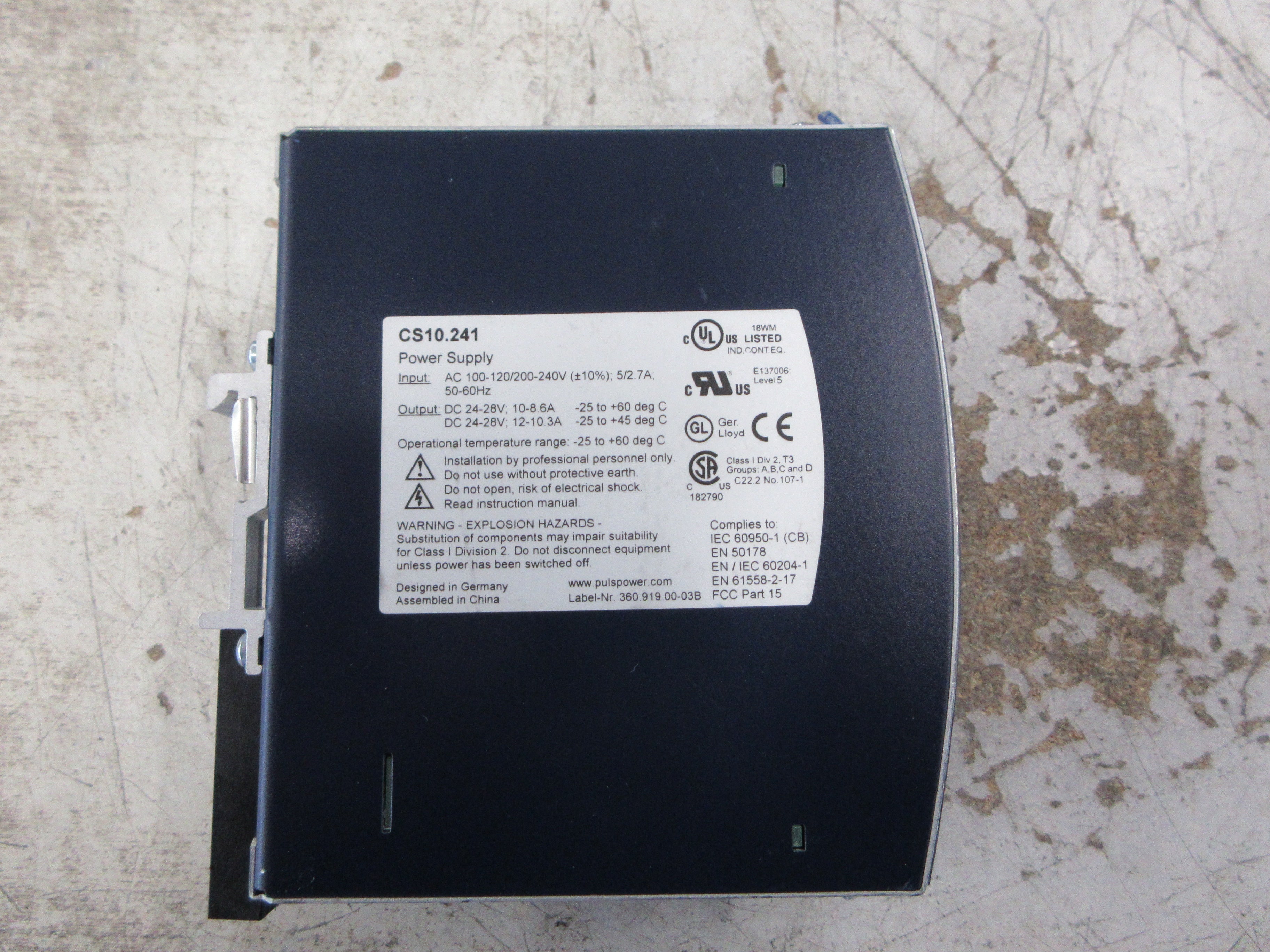 Puls Dimension Power Supply CS10.241 Used