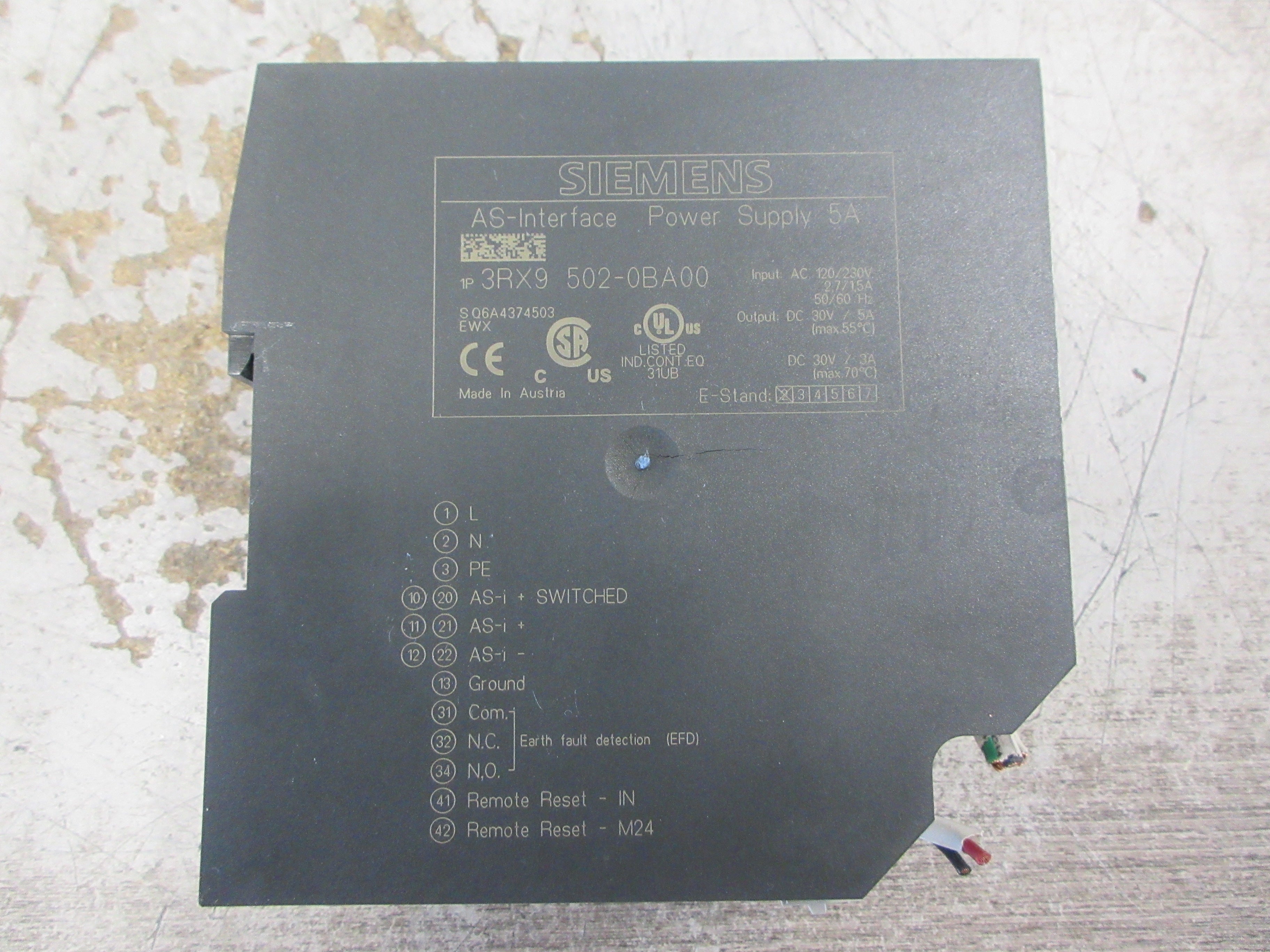 Siemens AS-Interface Power supply 3RX9 502-0BA00 Used