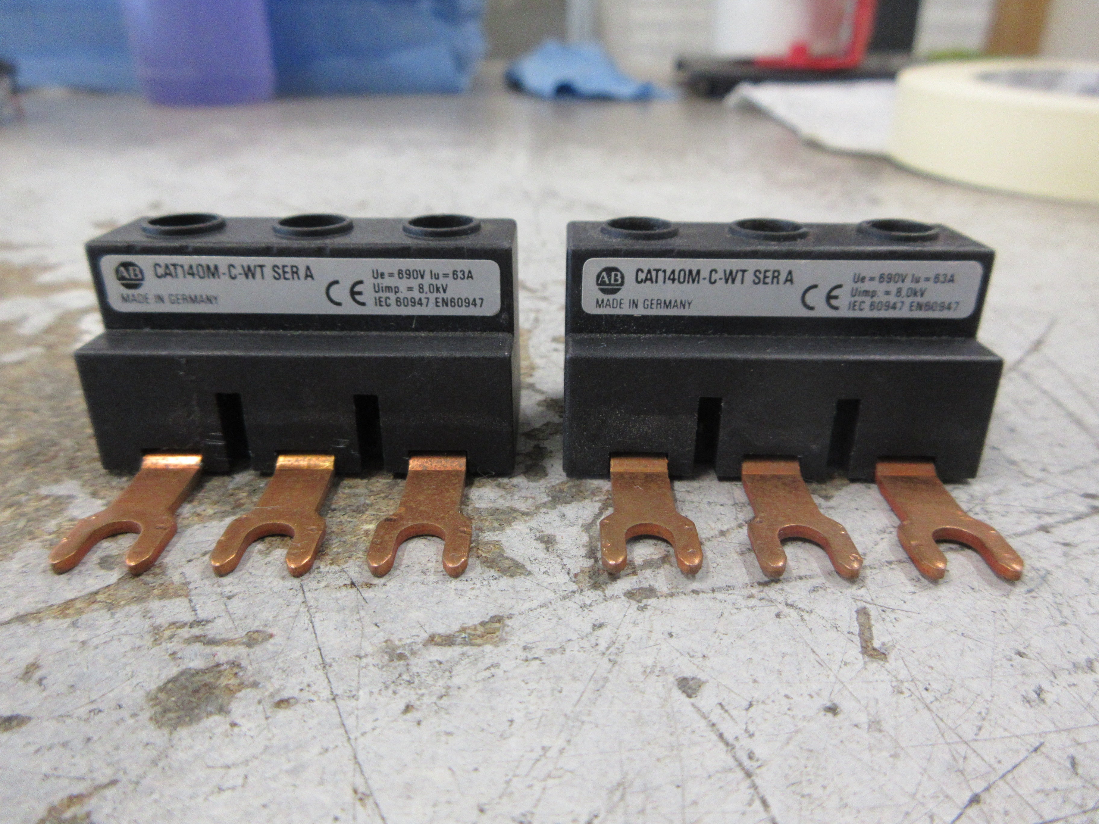 Allen-Bradley Feeder Terminal 140M-C-WT Ser. A 63A 690V *Lot of 2* Used