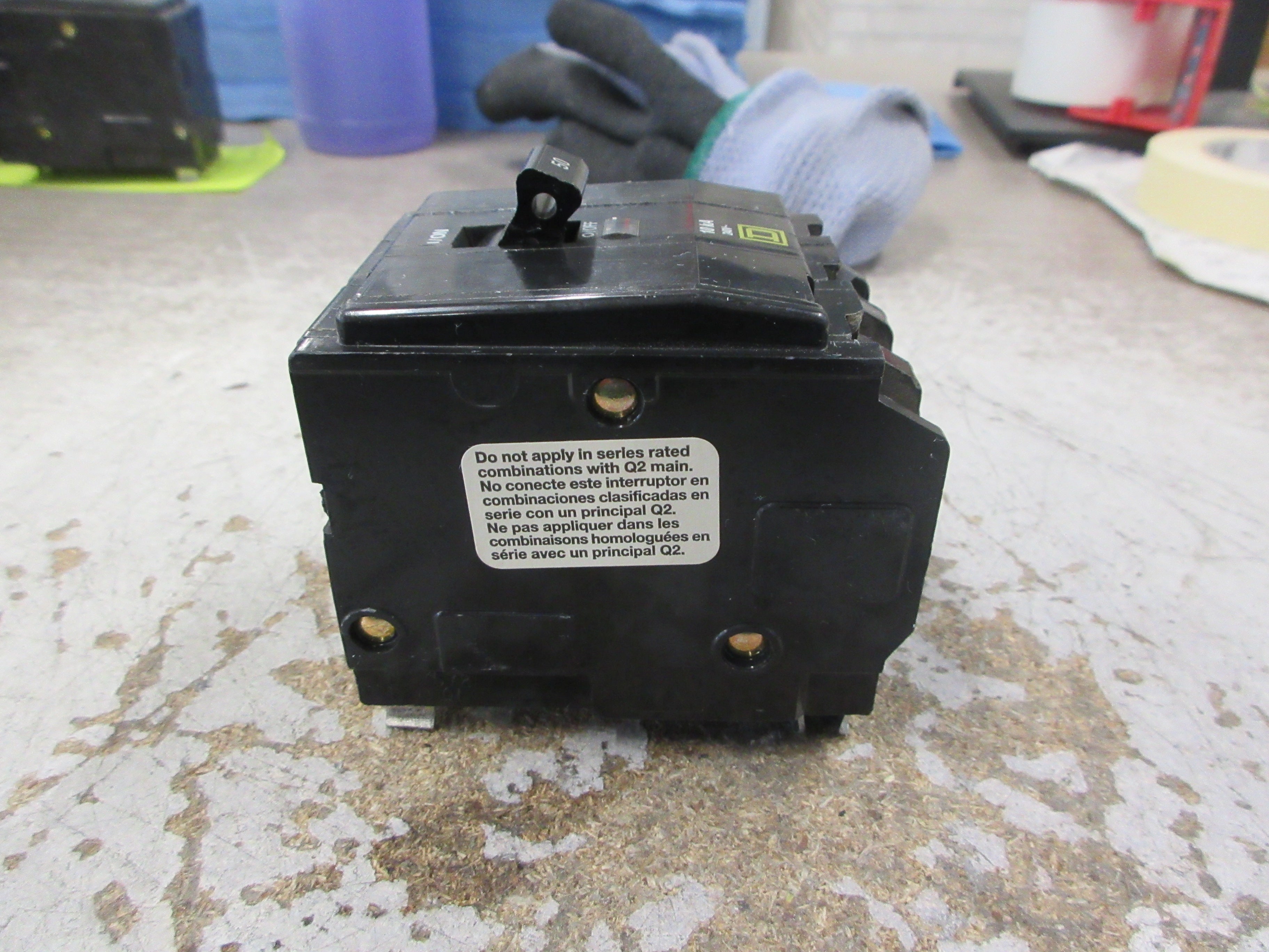 Square D Clip-On Circuit Breaker QO350 50A 240V 3P Used