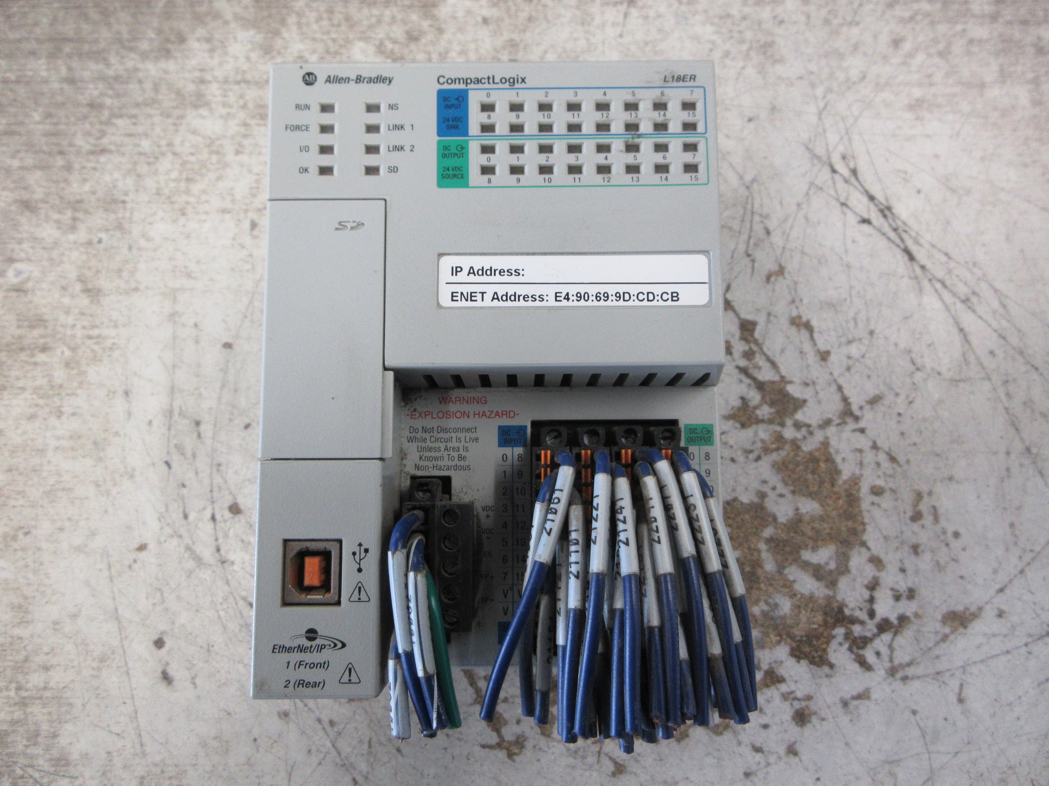 Allen-Bradley CompactLogix DI/O Controller 1769-L18ER-BB1B Ser. A FW: 1.003 Used
