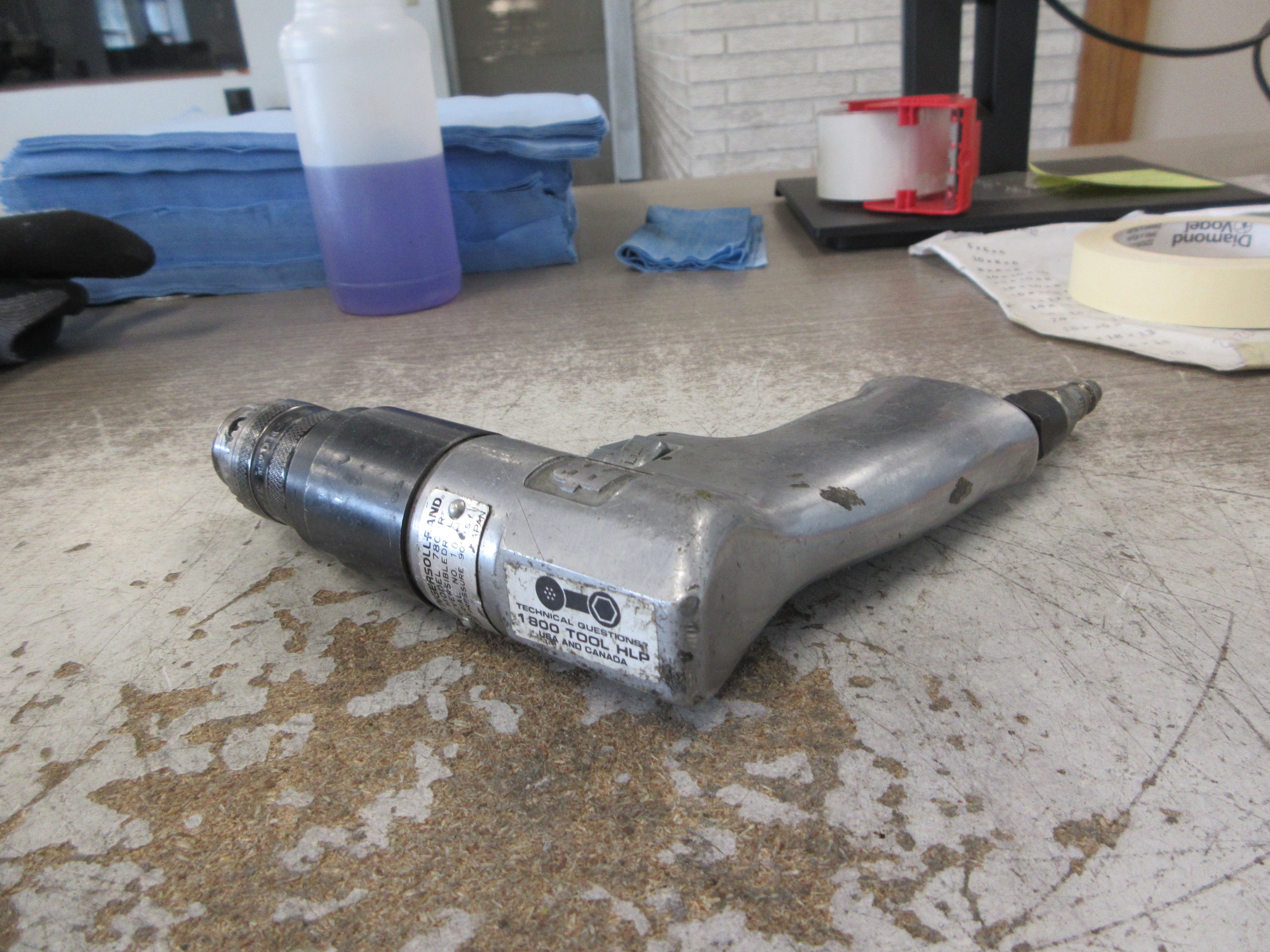 Ingersoll Rand Reversible Pneumatic Drill 7802R 90PSI Used