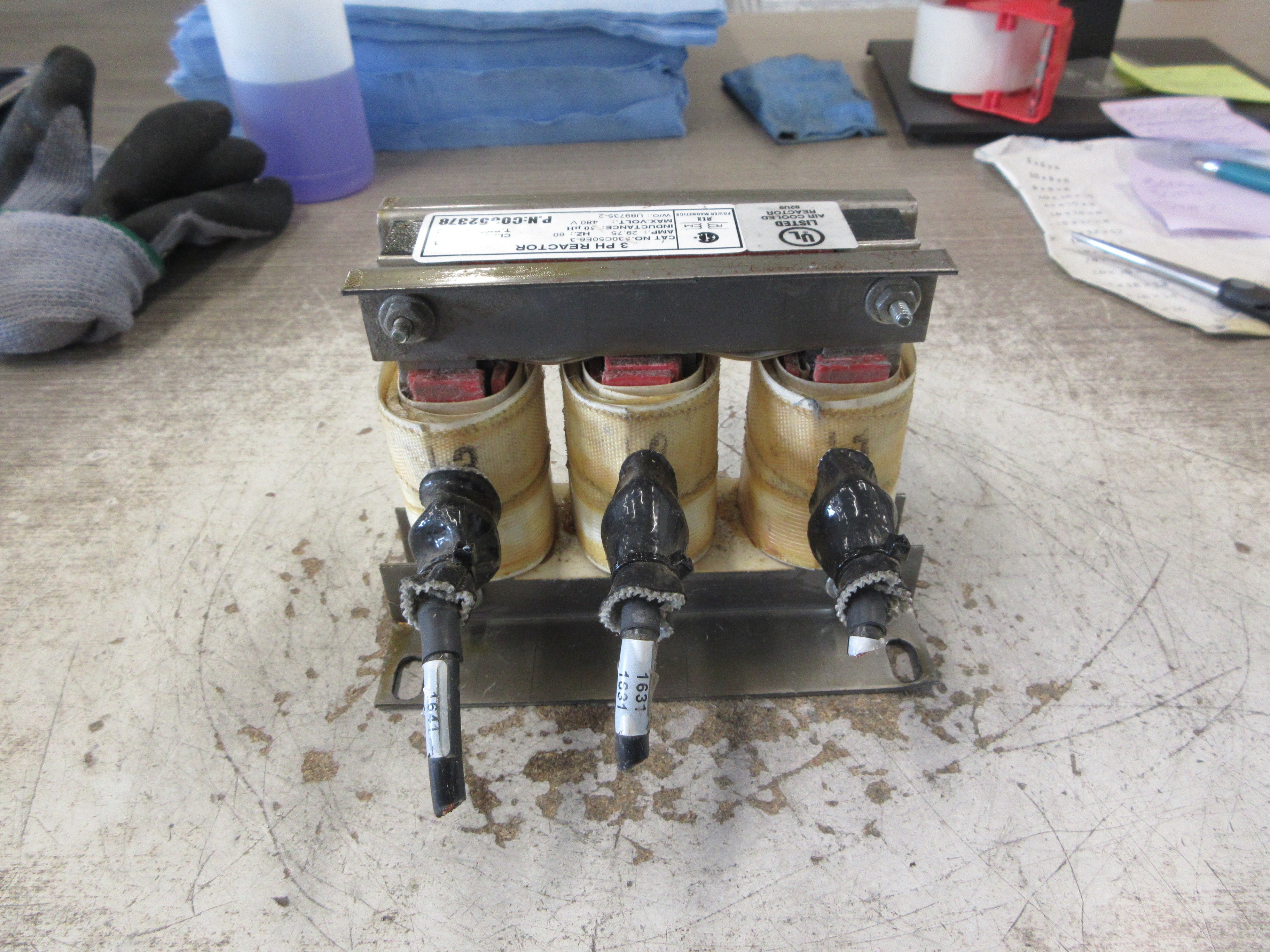 Rex Power Magnetics 3Ph Reactor 30C50E6-3 50uH 29.75A 60Hz 480V Used