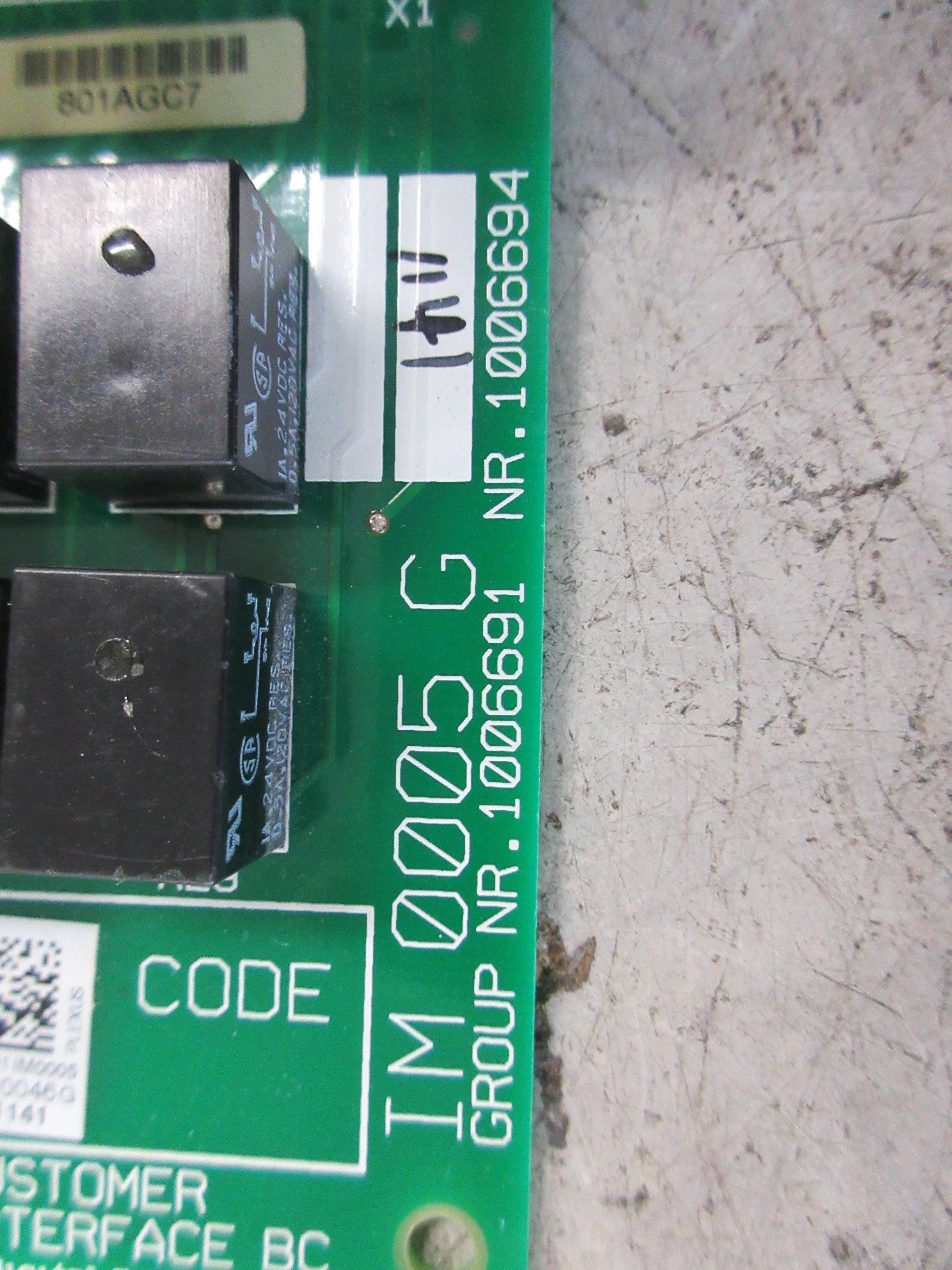 GE IM 0005 G Customer Interface Board 1006691 Used