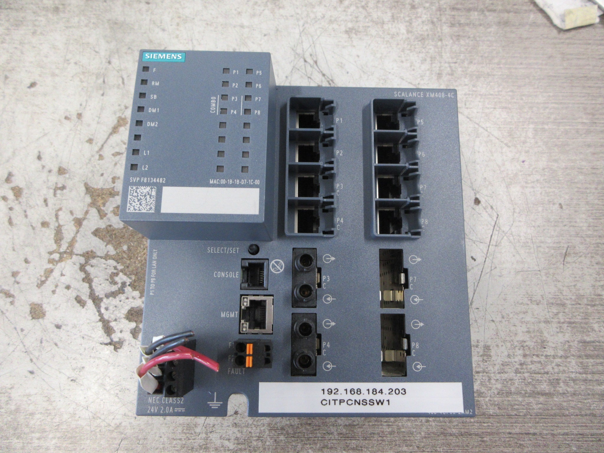 Siemens Scalance XM408-4C Industrial Ethernet Switch 6GK5 480-4GP00-2AM2 Used