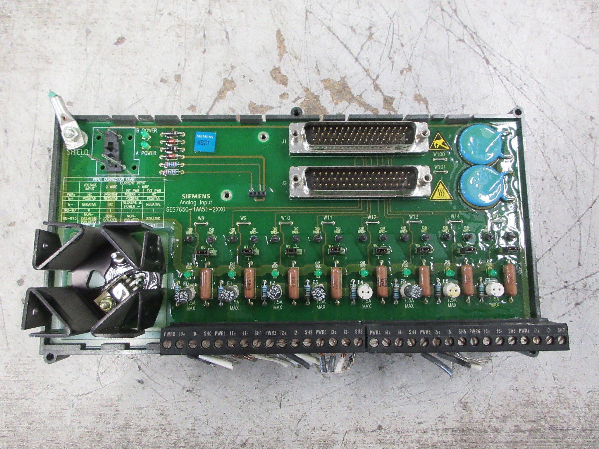 Siemens Analog Input MTA 6ES7650-1AA51-2XX0 8-Ch *Chipped Base* Used