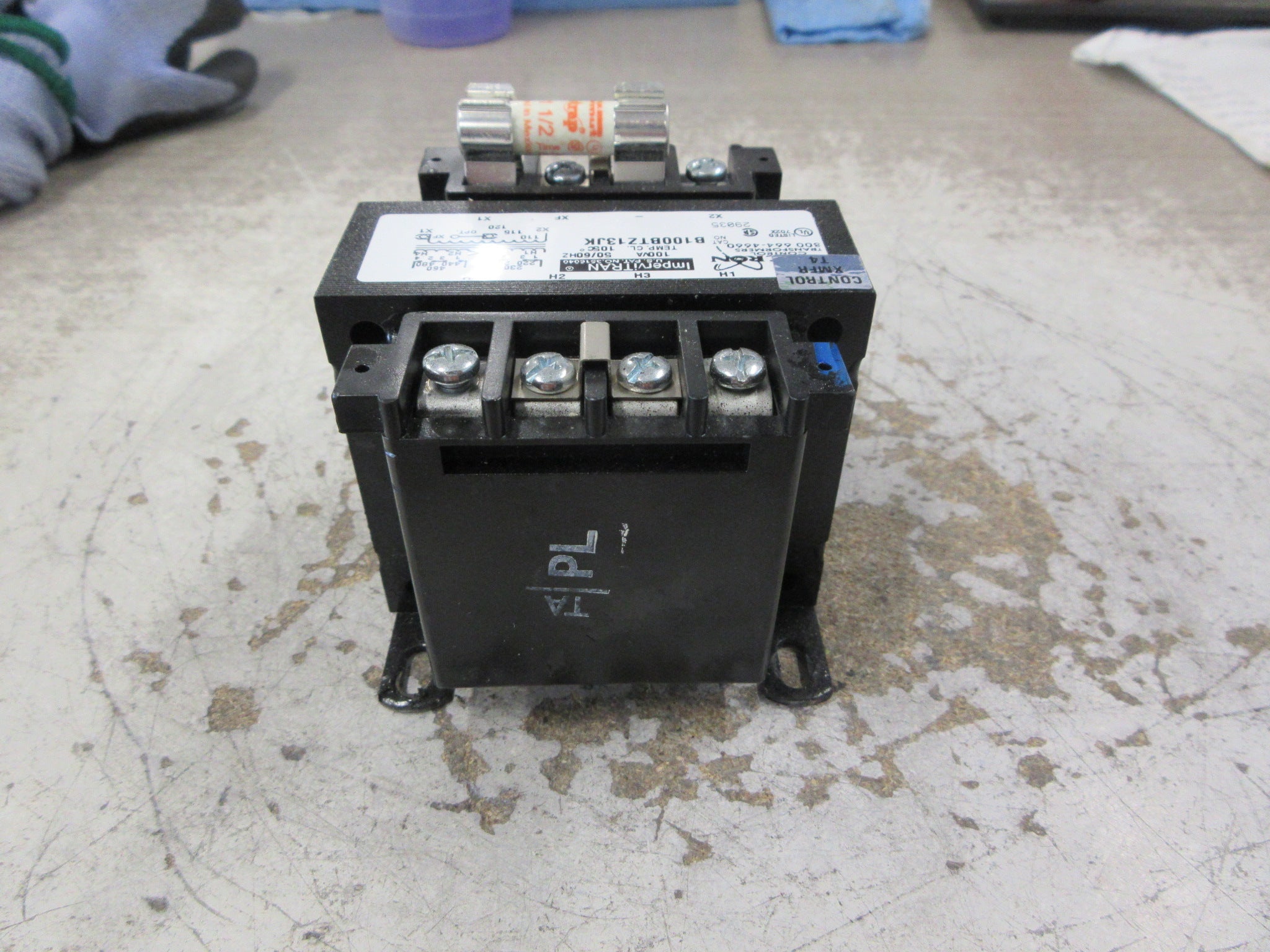 Micron ImperviTRAN Control Transformer B100BTZ13JK 100VA Pri: 240/480V Used