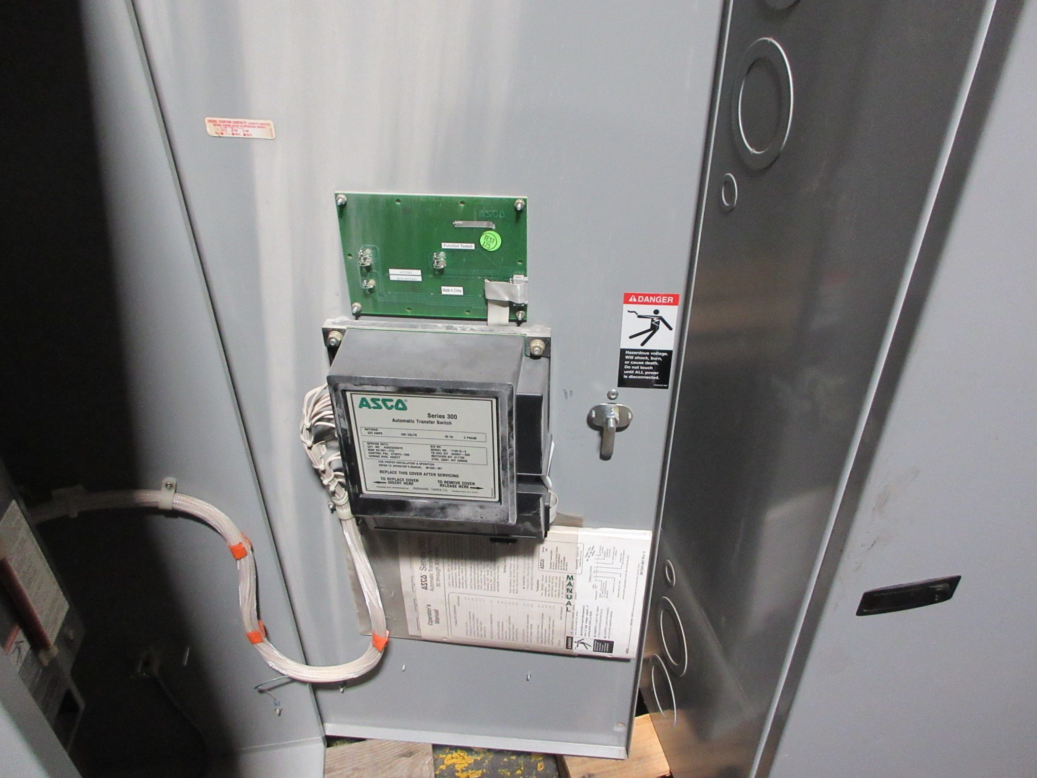 Asco Series 300 Automatic Transfer Switch A300322591C 225A 480V 60Hz 3Ph Used