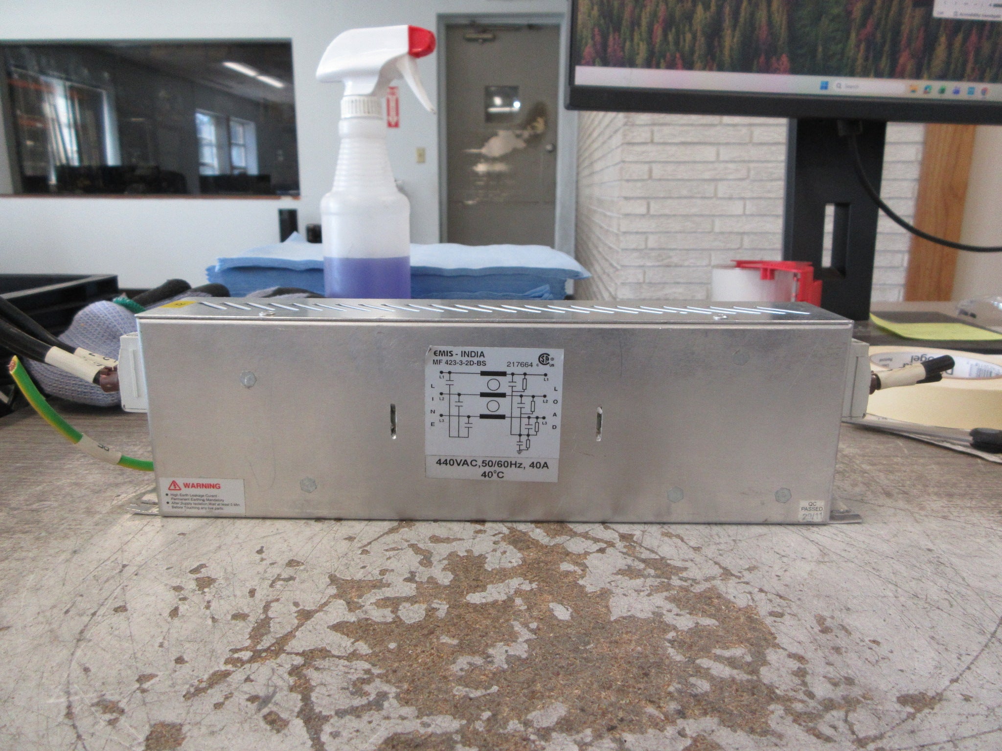 EMIS EMI Filter MF 423-3-2D-BS 440V 50/60Hz 40A Used