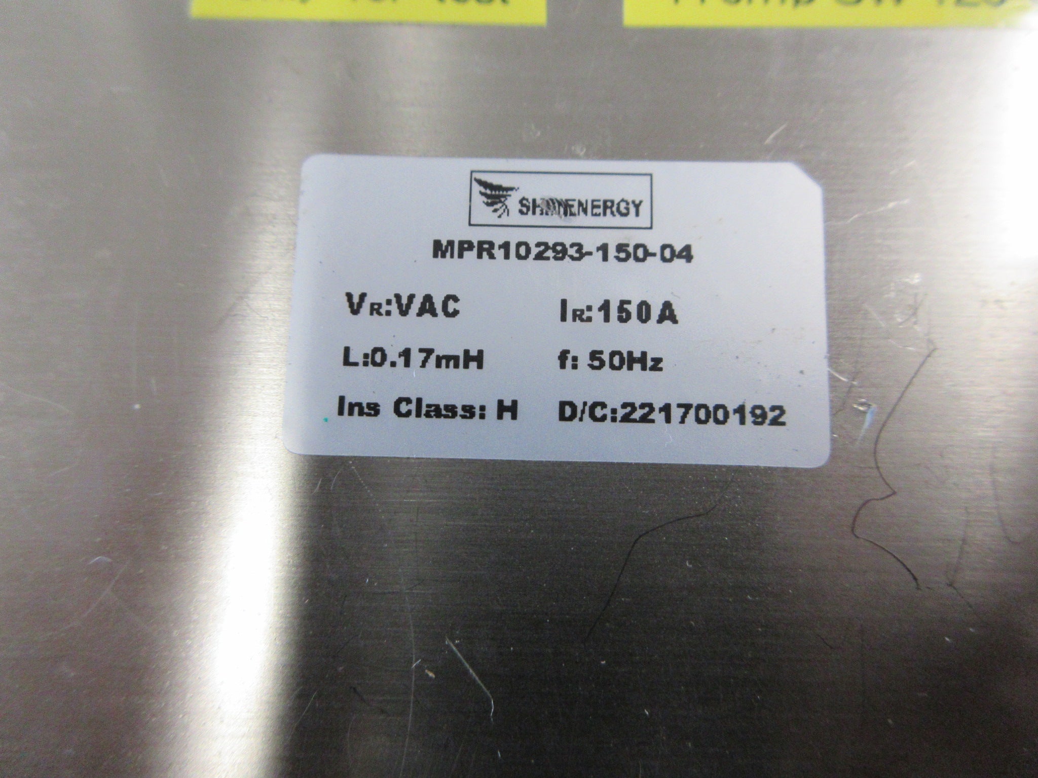 Shinenergy Reactor MPR10293-150-04 0.17mH 150A 50Hz Used