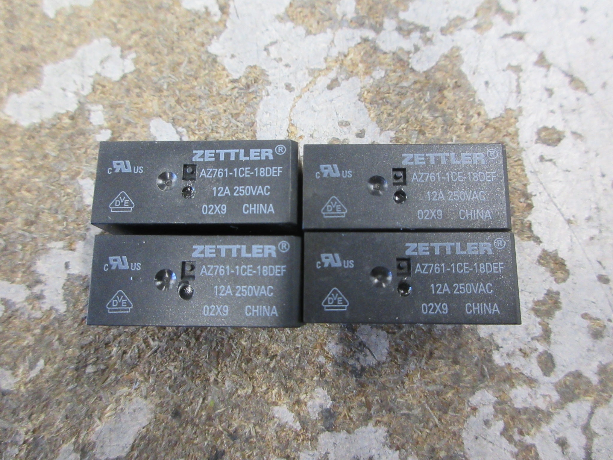 Zettler Relay AZ761-1CE-18DEF 12A 250V *Lot of 4* Used