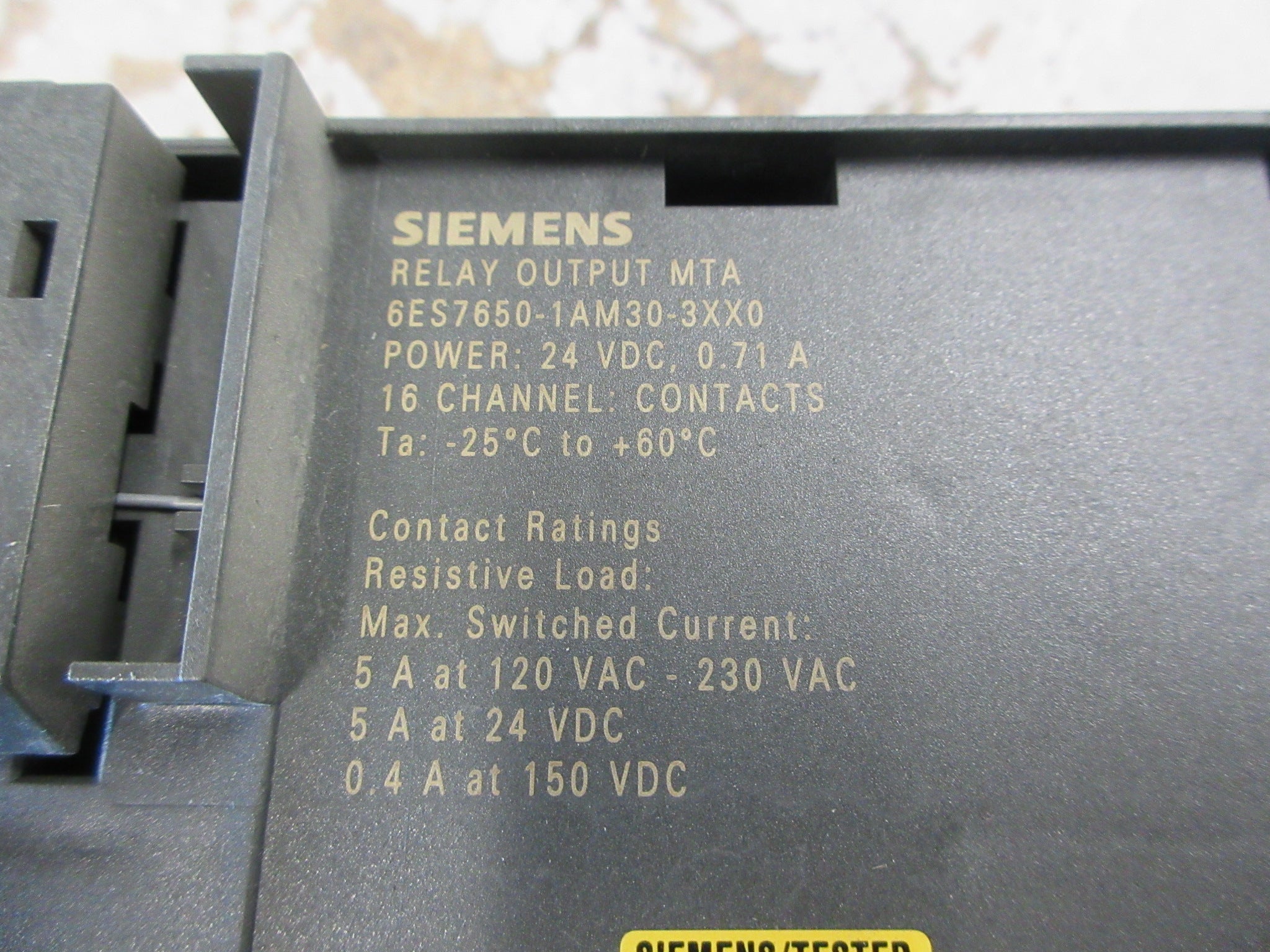 Siemens Relay Output Module MTA 6ES7650-1AM30-3XX0 16-Ch Used