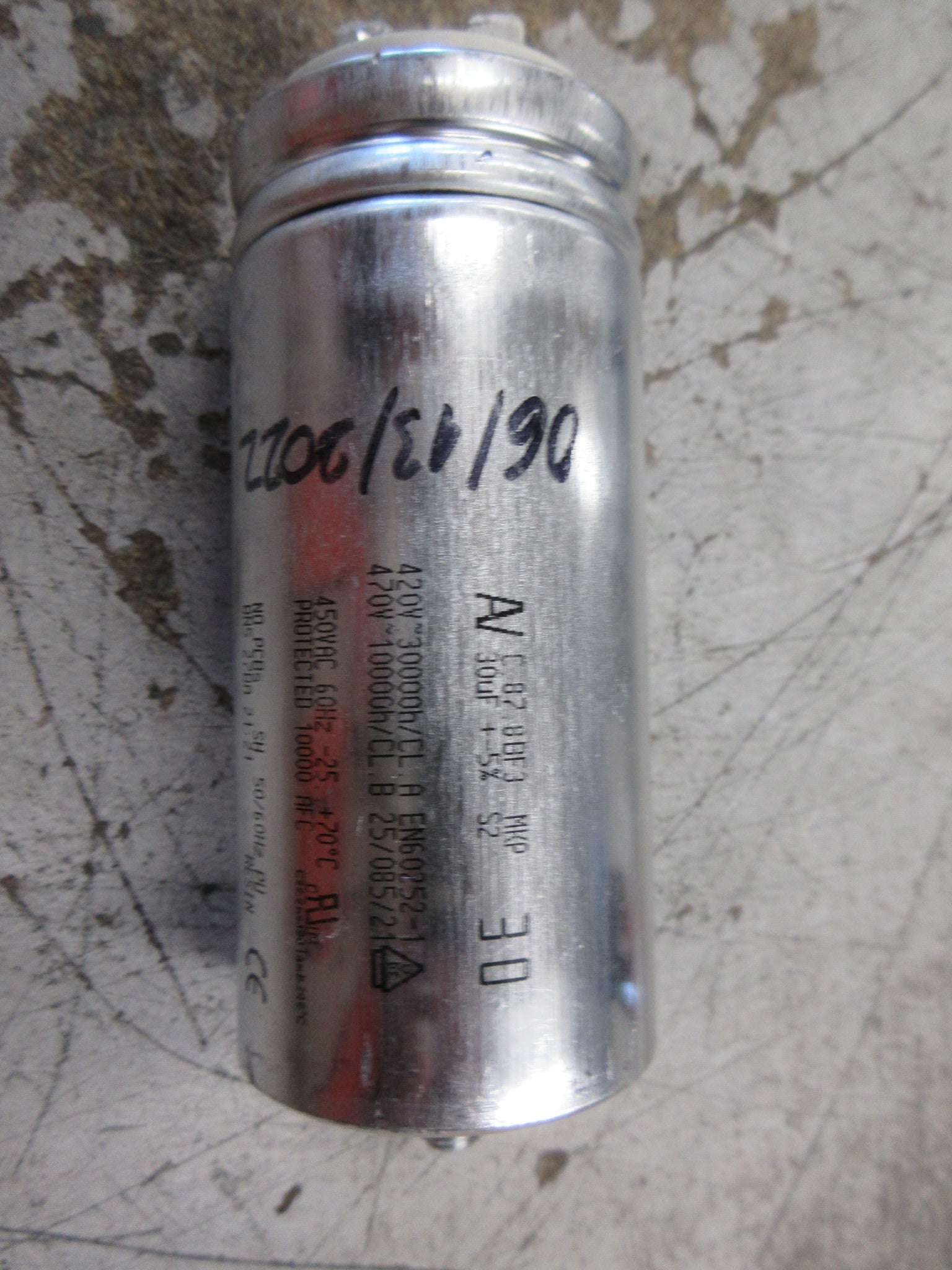 Arcotronics Capacitor C.87.8BF3 30uF 450V 60Hz Used