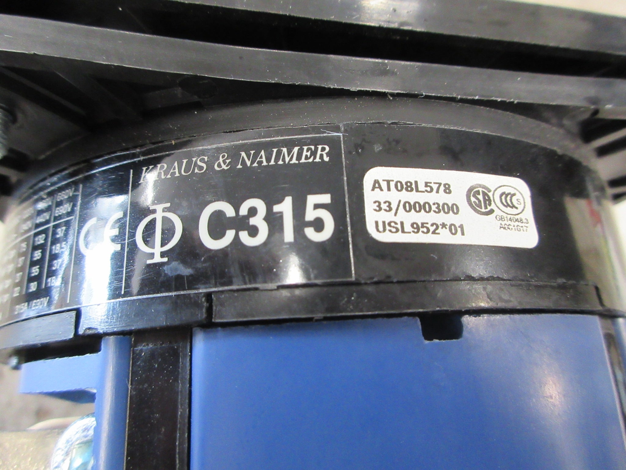 Kraus & Naimer C315 Bypass/Service Rotary Switch USL952*01 240A 600V Used
