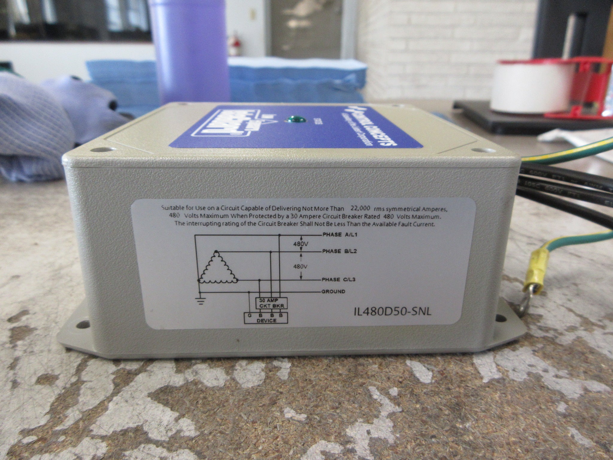 Control Concepts Low Exposure IslaGuard Surge Filter IL480D50-SNL 480V 3Ph Used