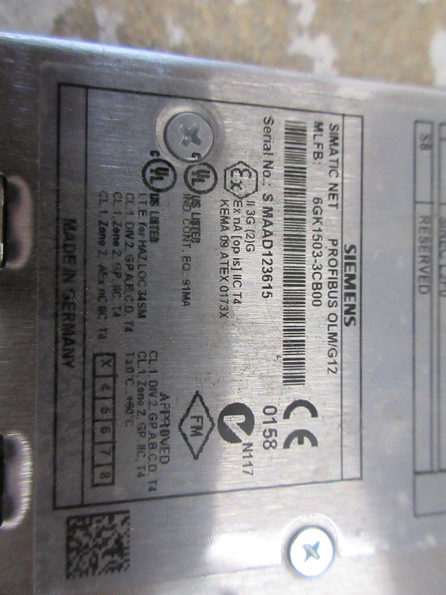 Siemens Simatic Net Profibus OLM/G12 Optical Link Module 6GK1503-3CB00 Used