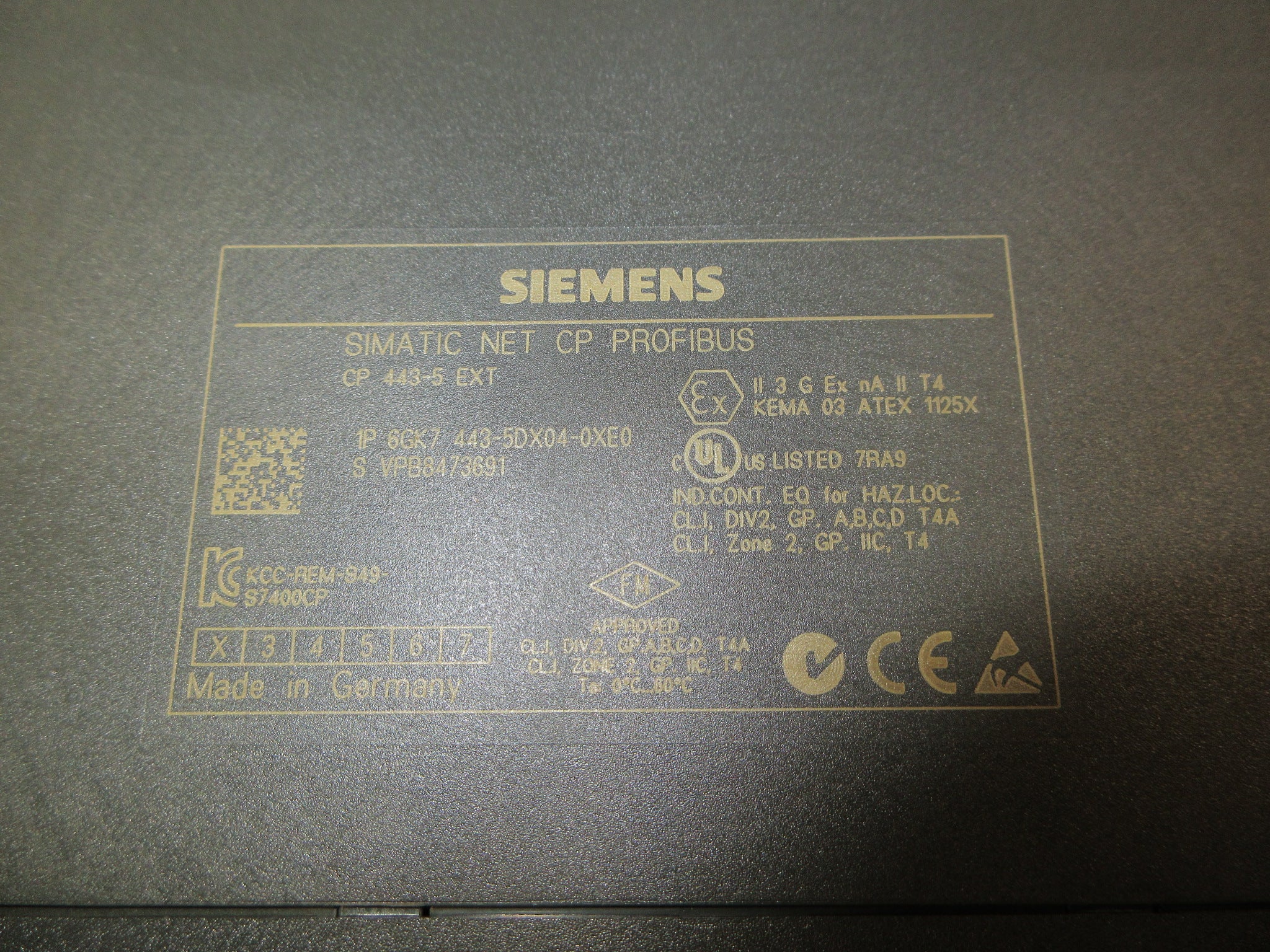 Siemens Simatic Net CP Profibus Comm. Module 6GK7 443-5DX04-0XE0 Used