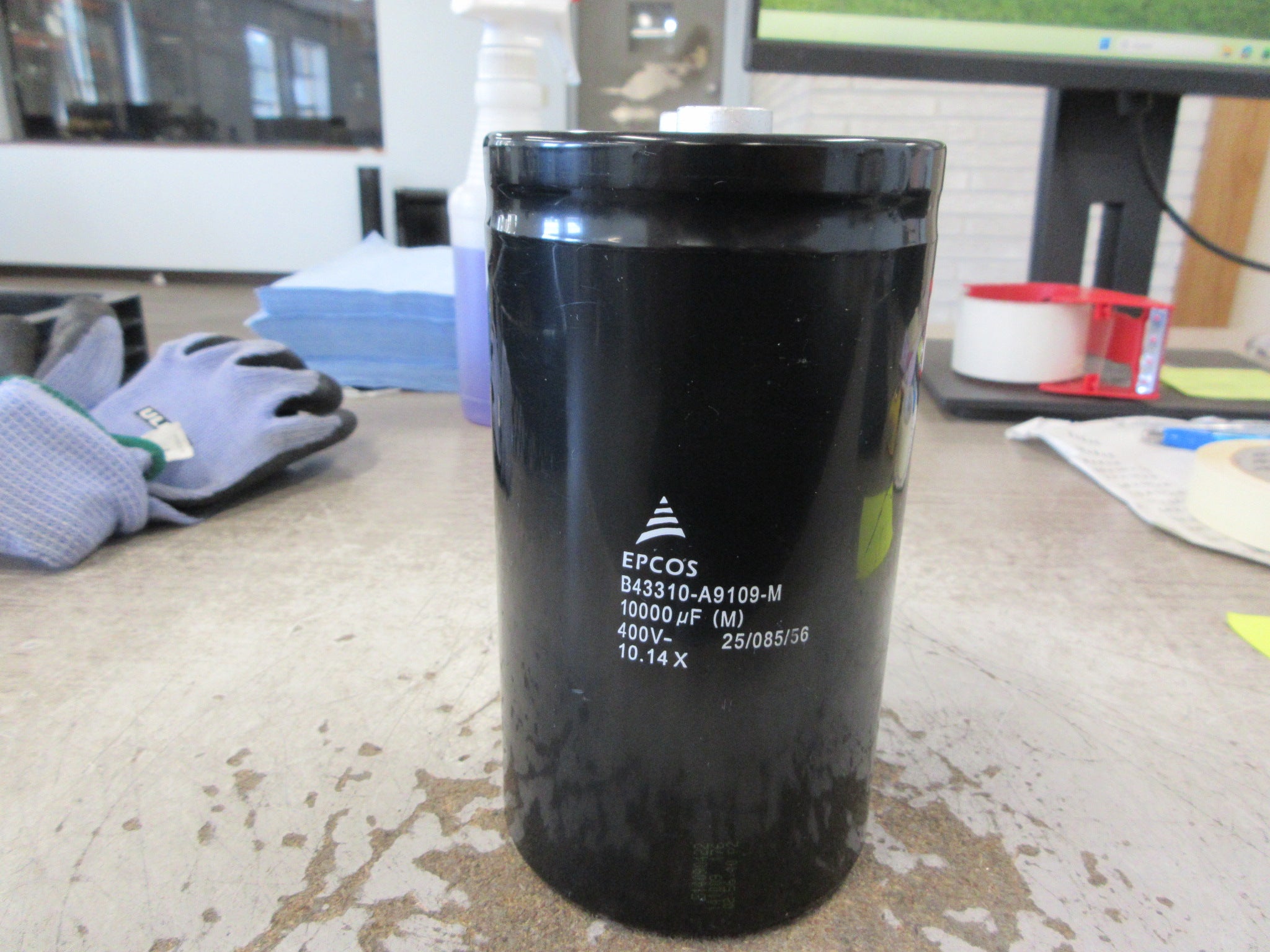 Epcos Capacitor B43310-A9109-M 10,000uF 400V Used