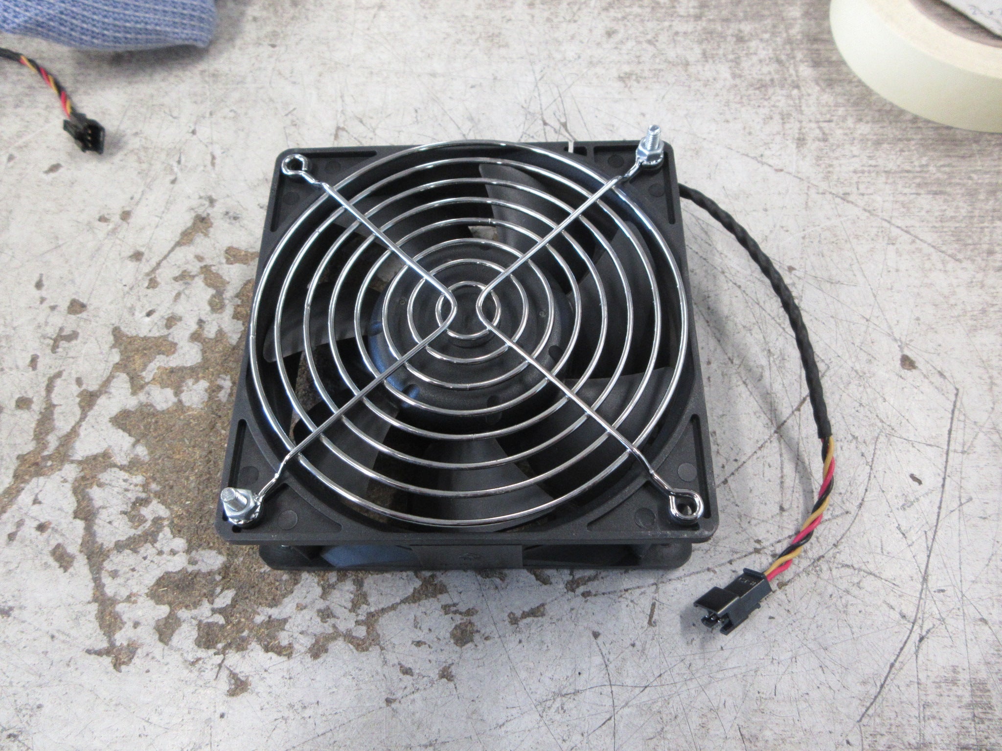 Delta Axial Fan AFB1224VHE 24VDC 0.57A W/Grille (2) Screws Used