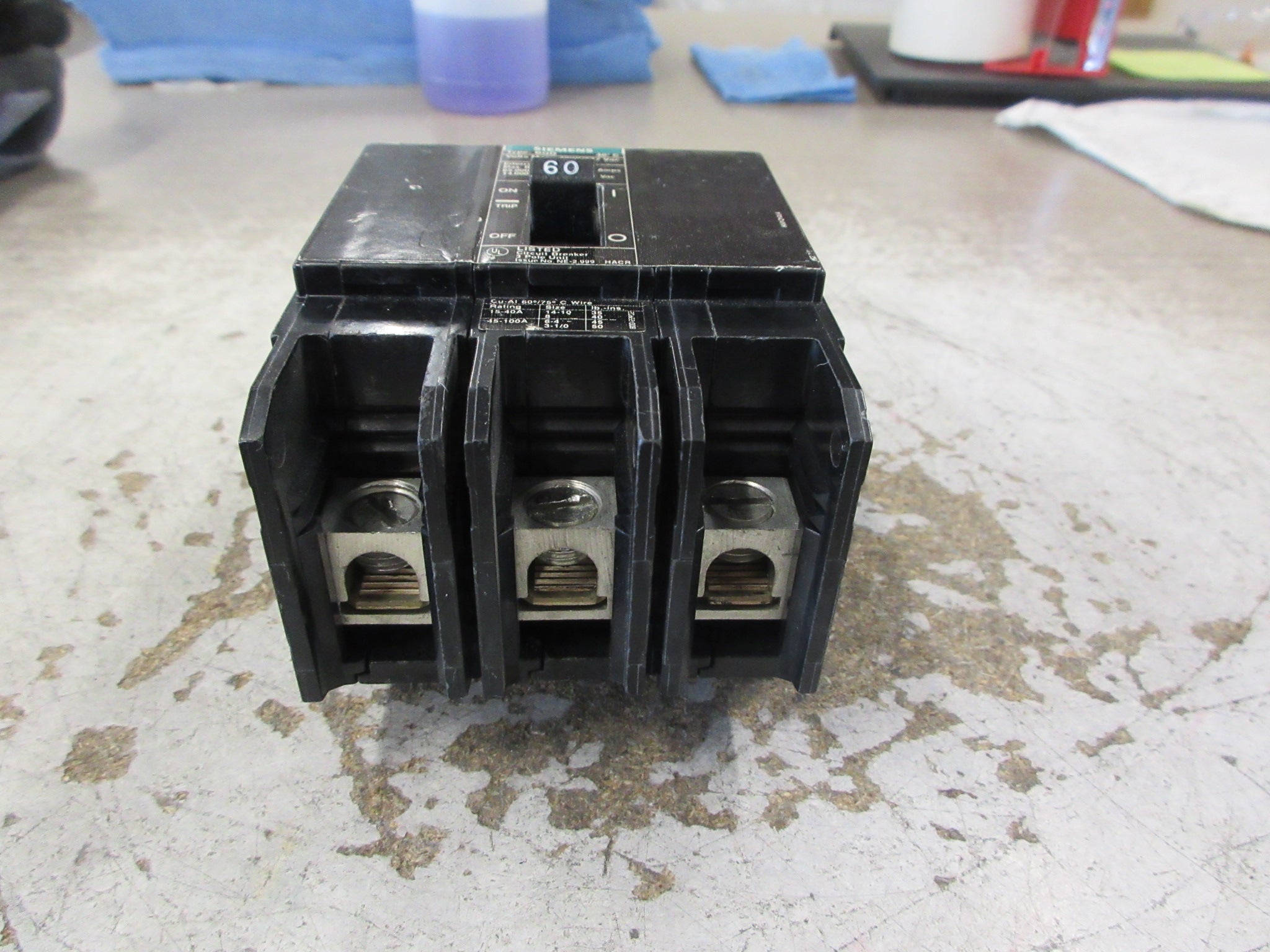 Siemens Bolt-On Circuit Breaker BQD360 60A 480Y/277V 3P Used
