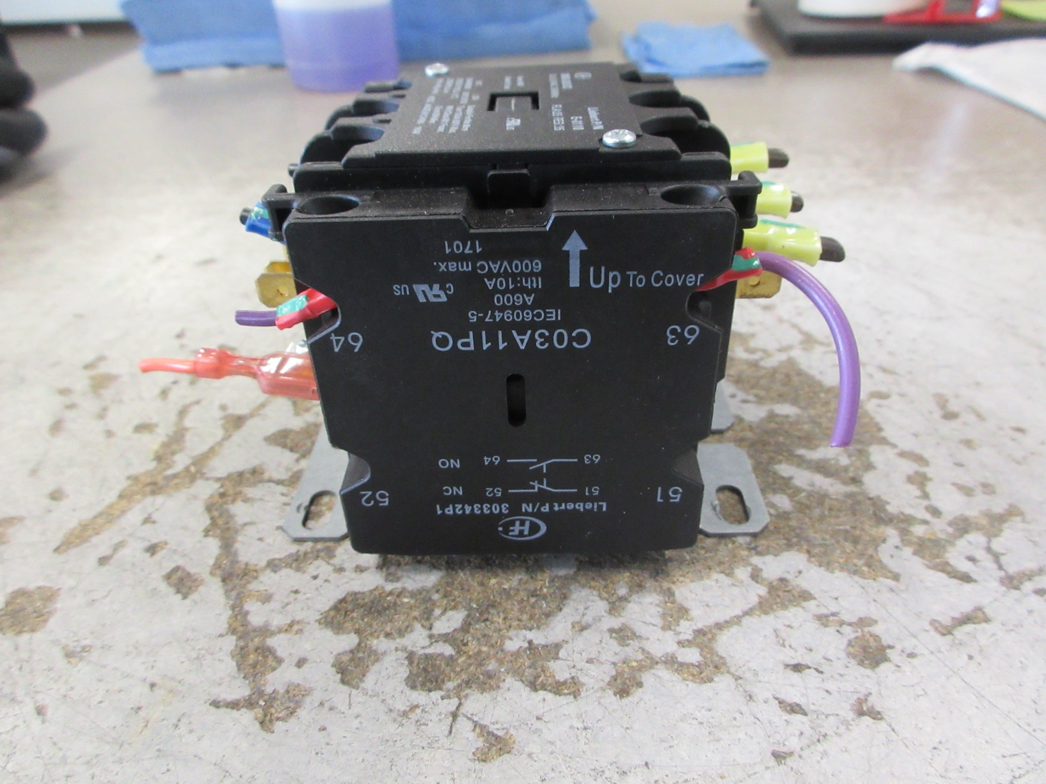 Liebert Contactor E-0110 24V Coil 25A 600V W/Aux Contact Used