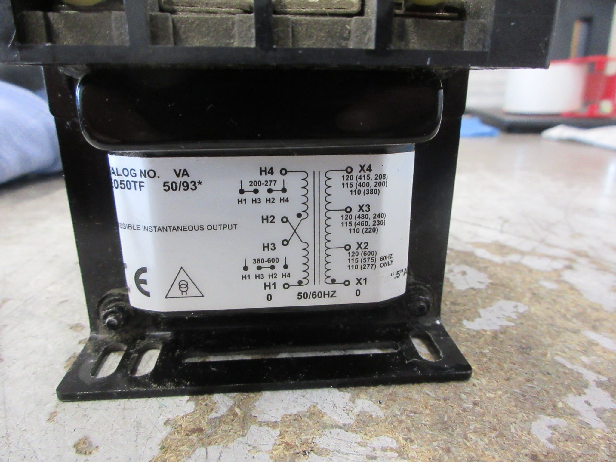 Hevi-Duty Control Transformer E050TF 50VA Pri: 200-277/380-600V Used