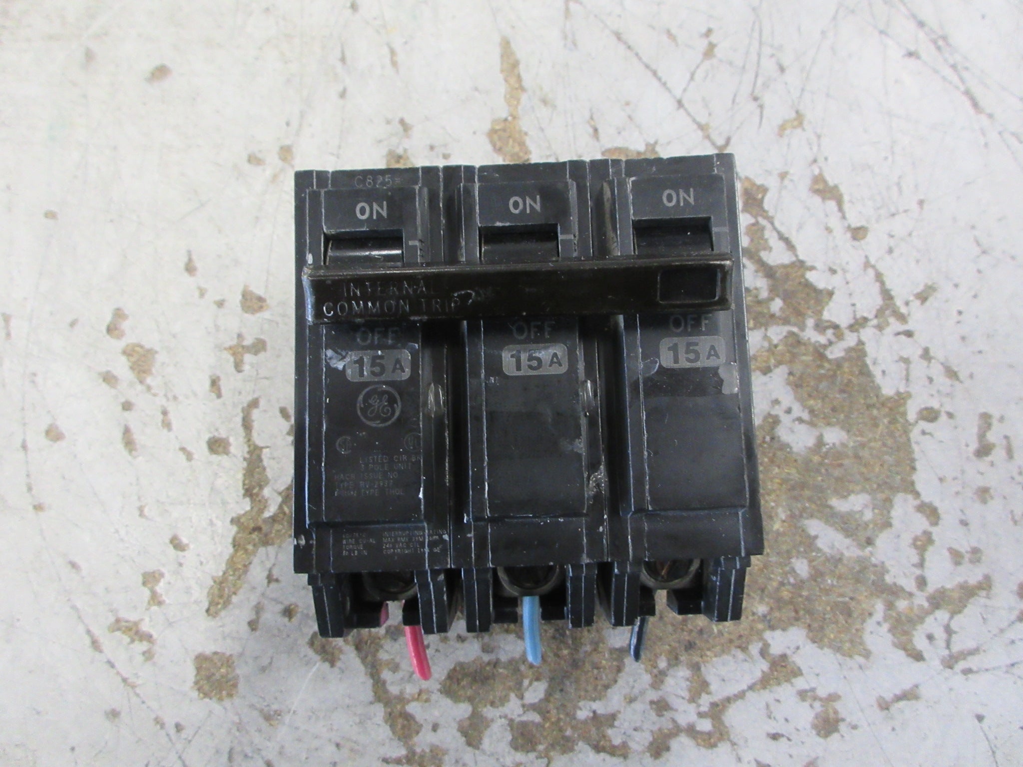 GE Clip-On Circuit Breaker THQL32015 15A 240V 3P Used