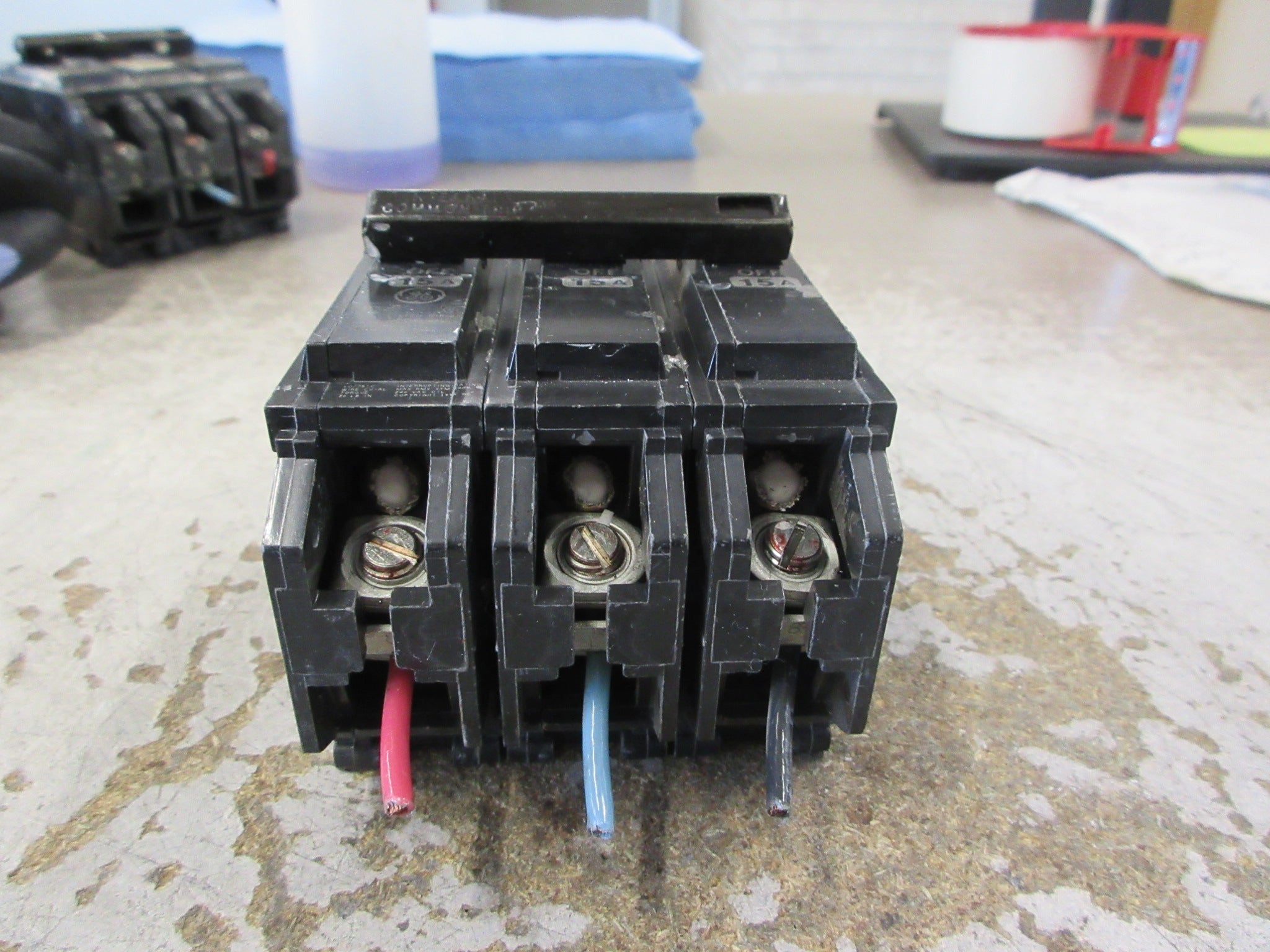 GE Clip-On Circuit Breaker THQL32015 15A 240V 3P Used