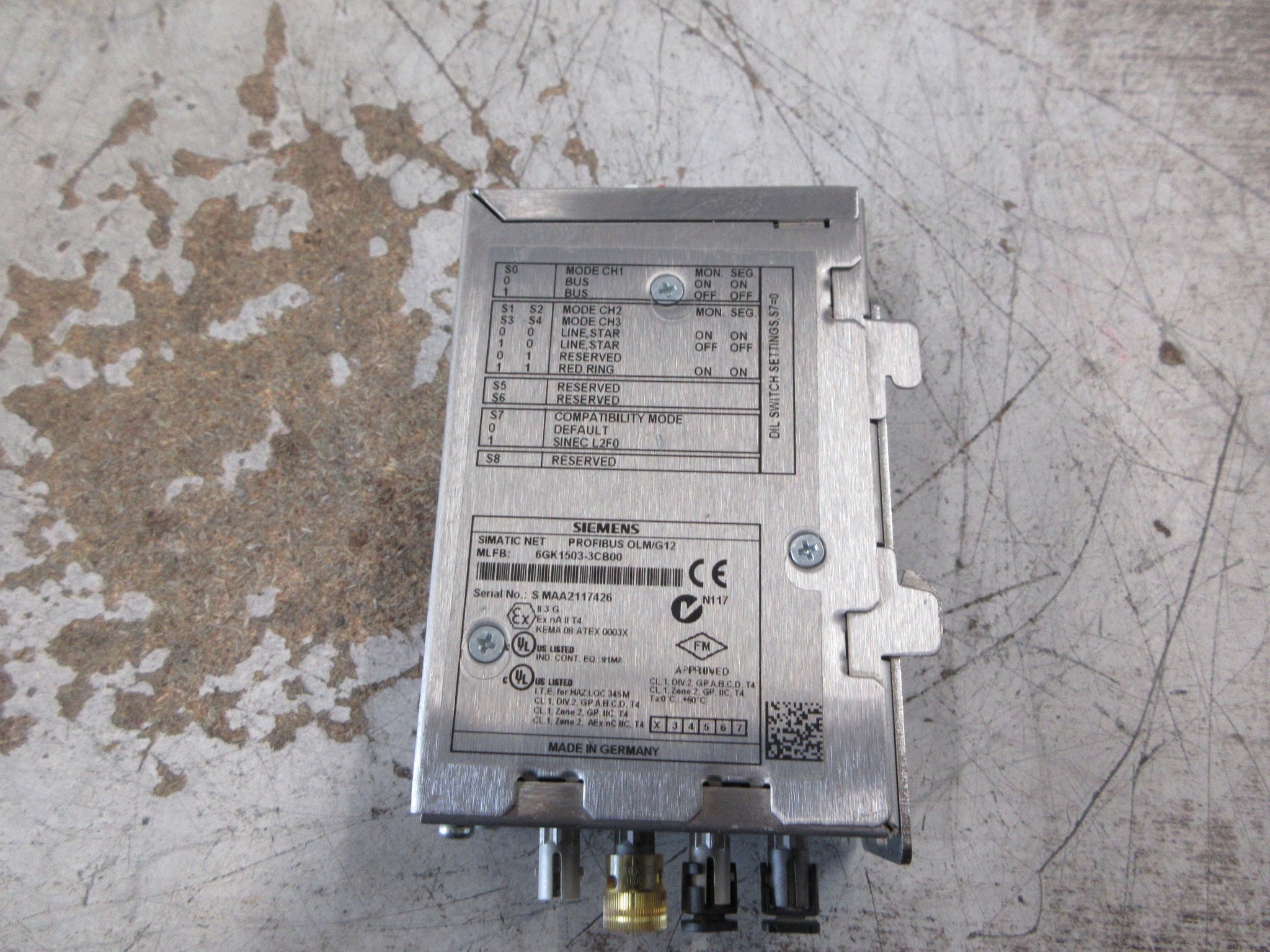 Siemens Simatic Net Profibus OLM/G12 Optical Link Module 6GK1503-3CB00 Used