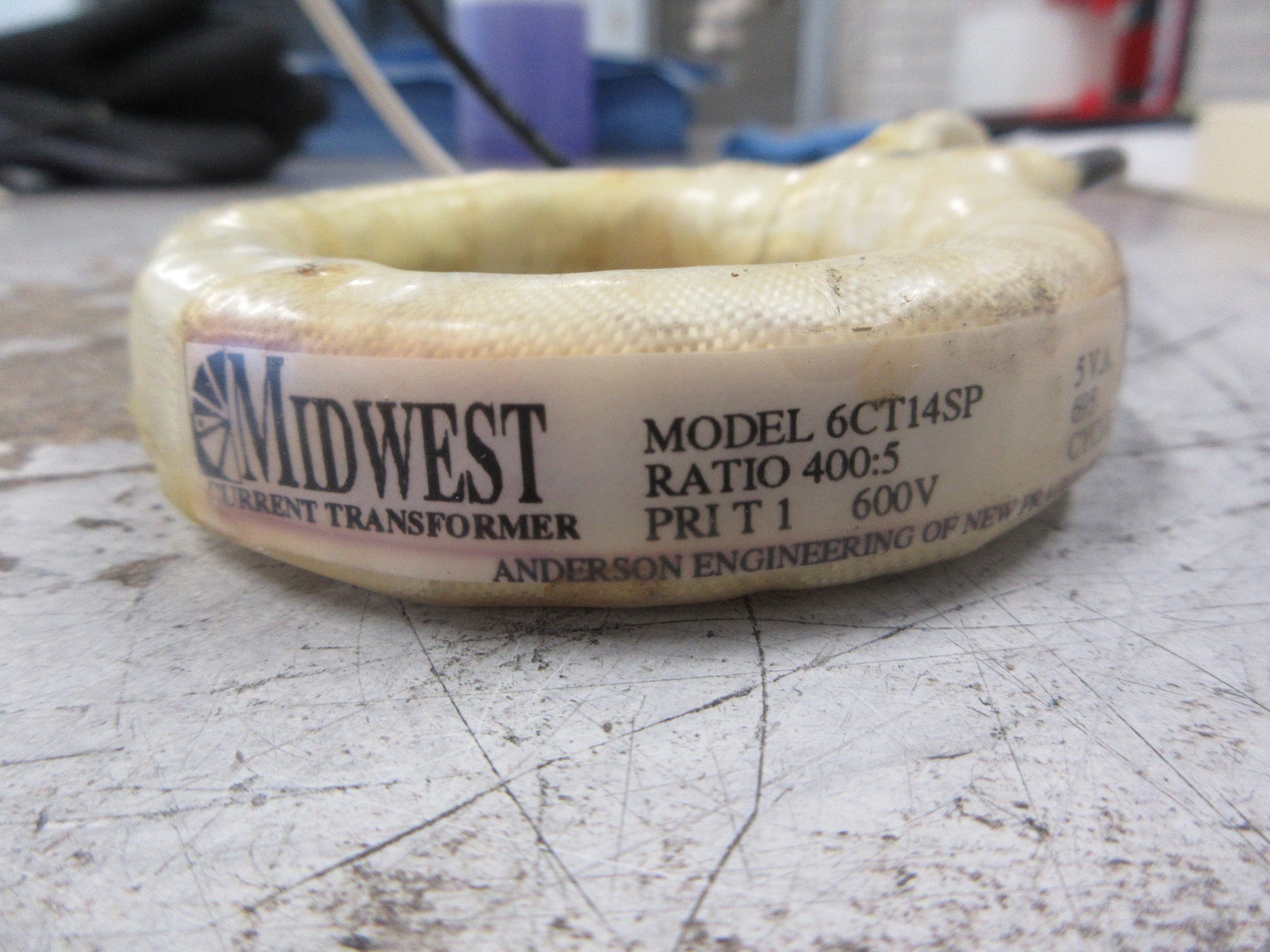 Midwest Electric Current Transformer 6CT14SP Ratio 400:5A 600V 5VA 25-400Hz Used