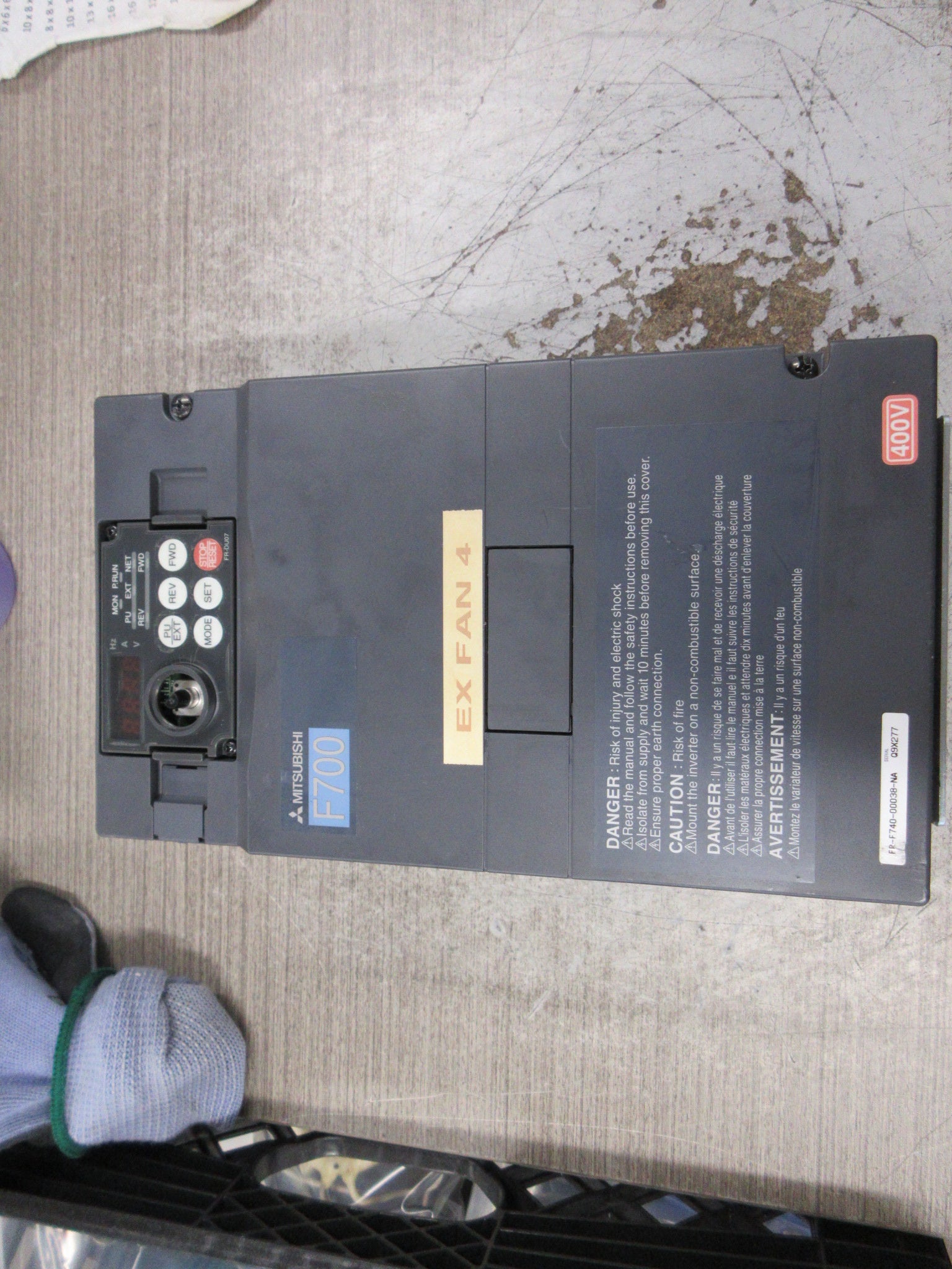 Mitsubishi F700 AC Drive FR-F740-00038-NA 2HP 3Ph Used