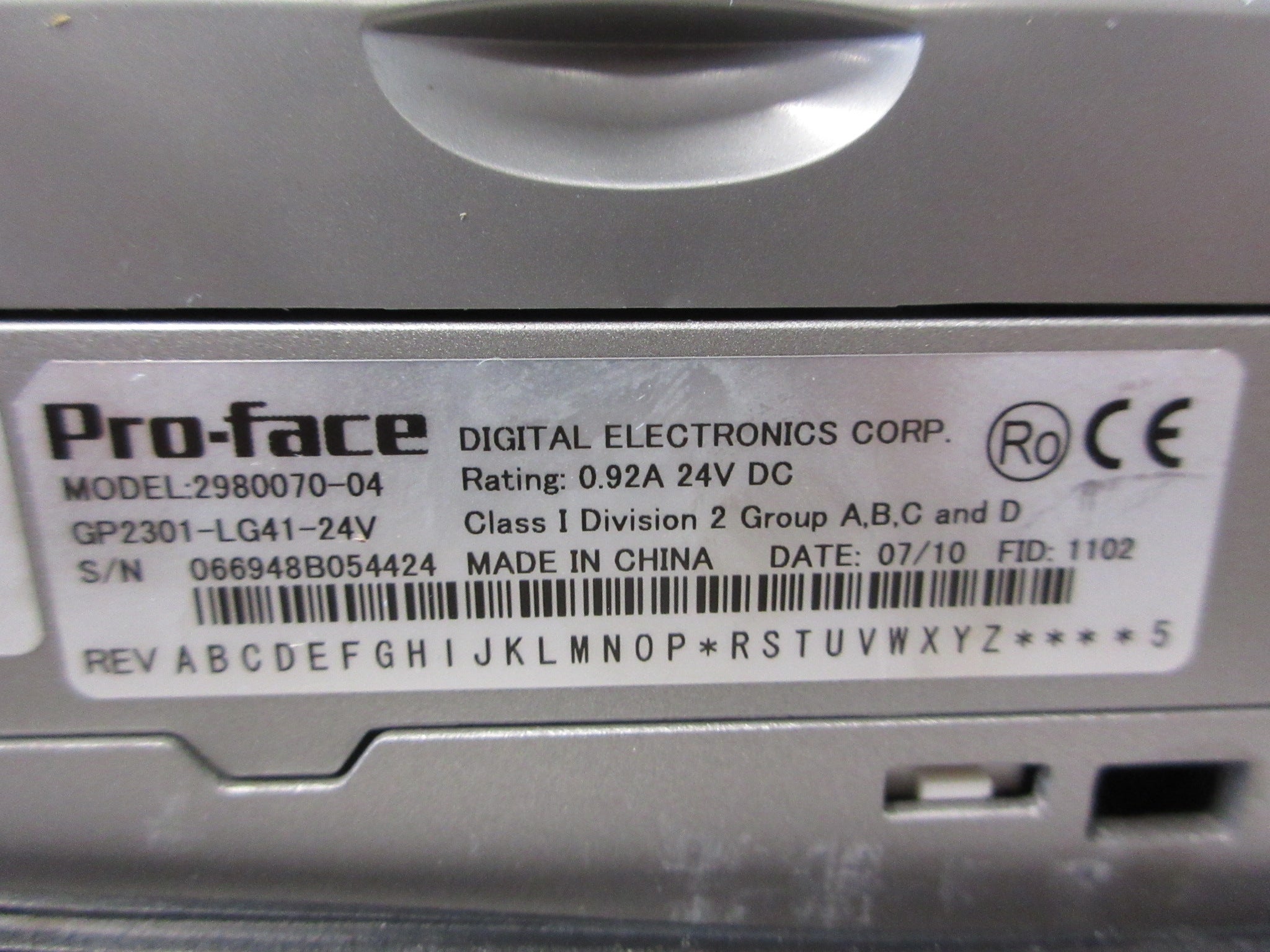 Digital Electrinics Corp. Pro-Face Industrial Touch Screen Panel Used