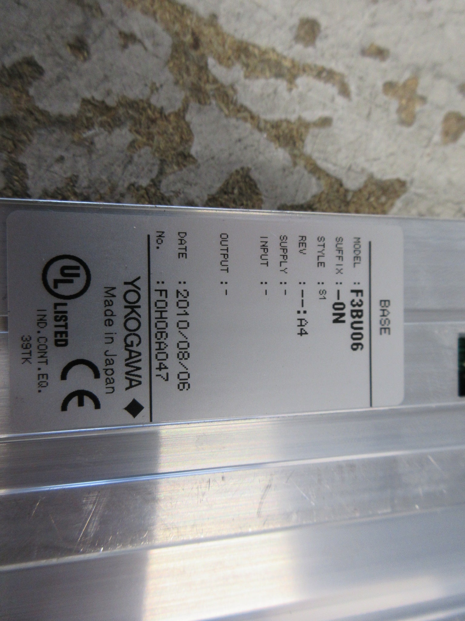 Yokogawa S1 Base F3BU06-0N Rev. A4 Used