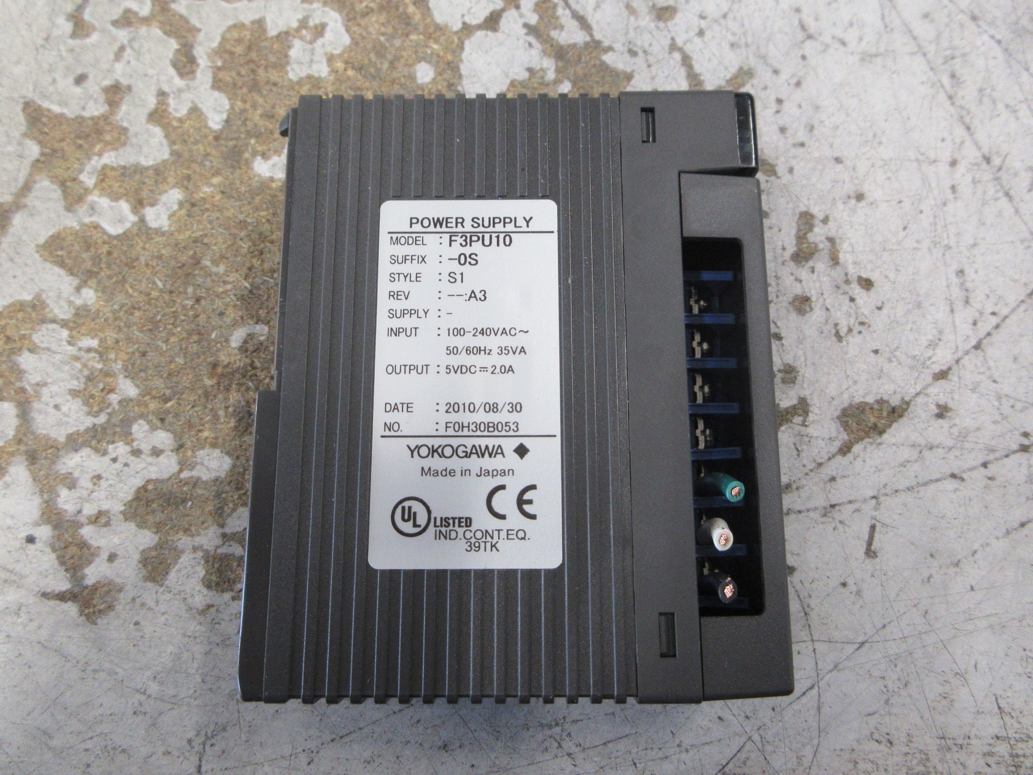 Yokogawa S1 Power Supply F3PU10-0S Rev. A3 Used