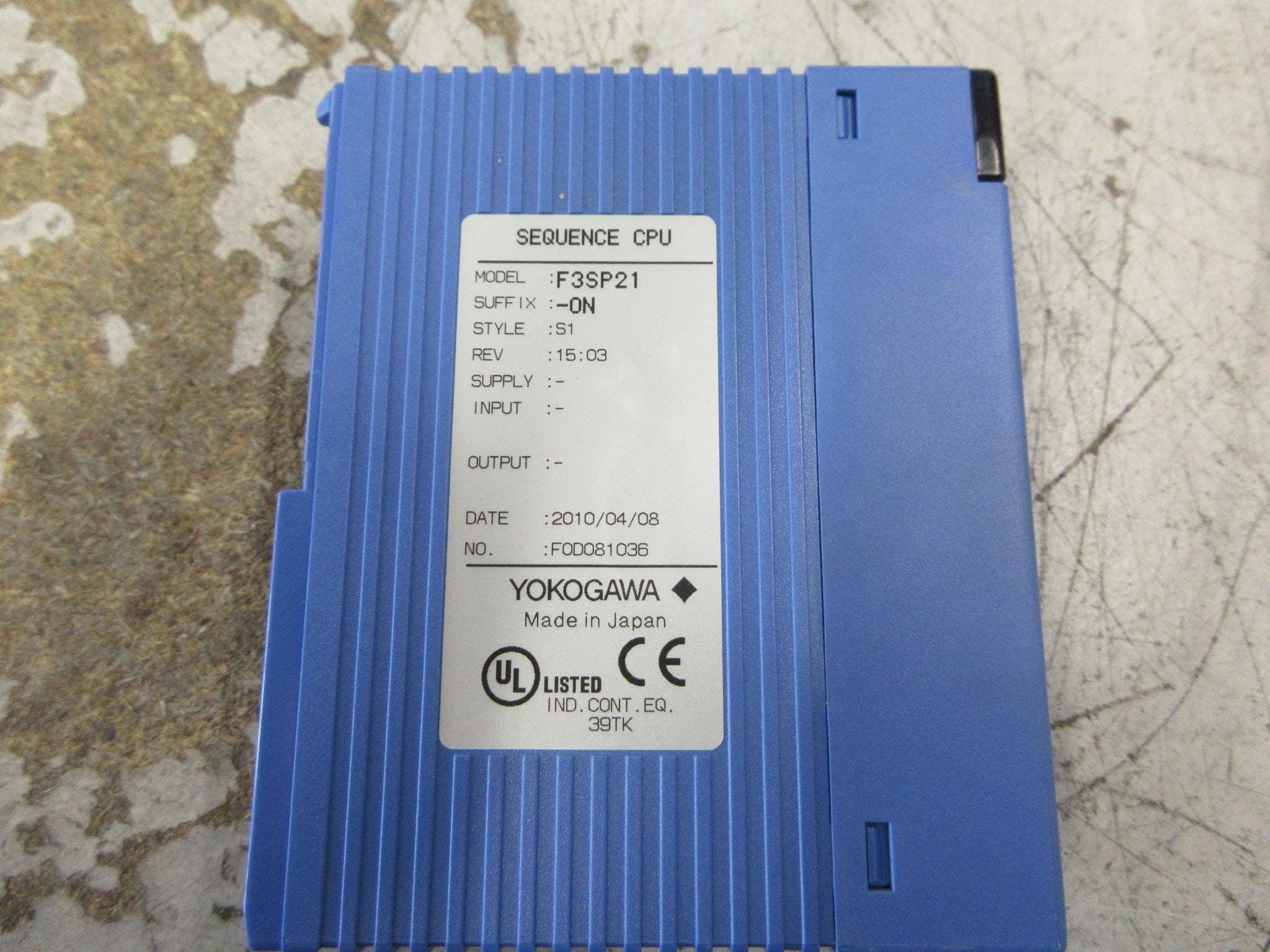 Yokogawa S1 Sequence CPU Module F3SP21-0N Rev. 15:03 Used