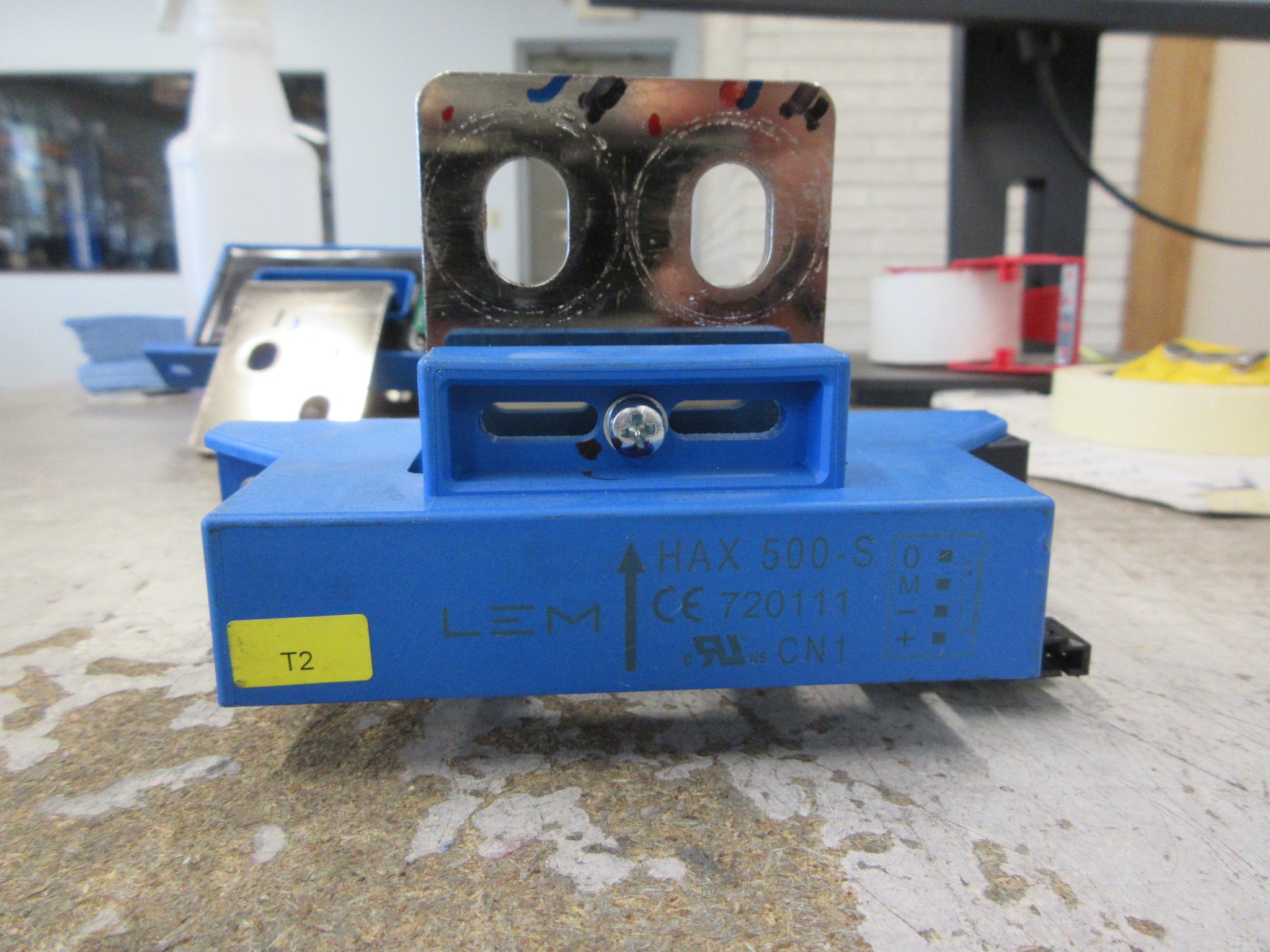 LEM Current Sensor HAX 500-S 500A W/ Converter Card W/Busbar Used