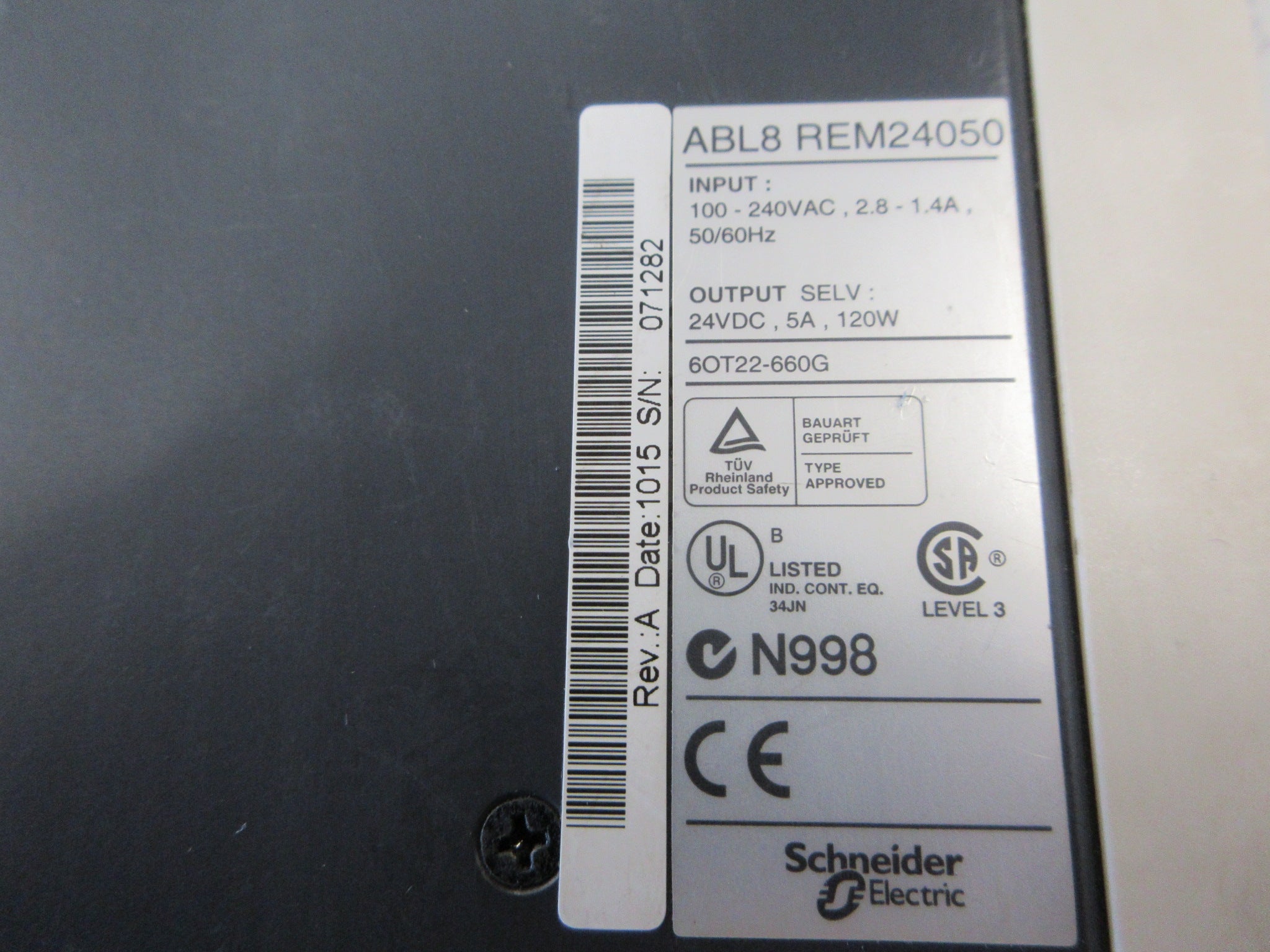 Telemecanique Power Supply ABL8REM24050 120W Used