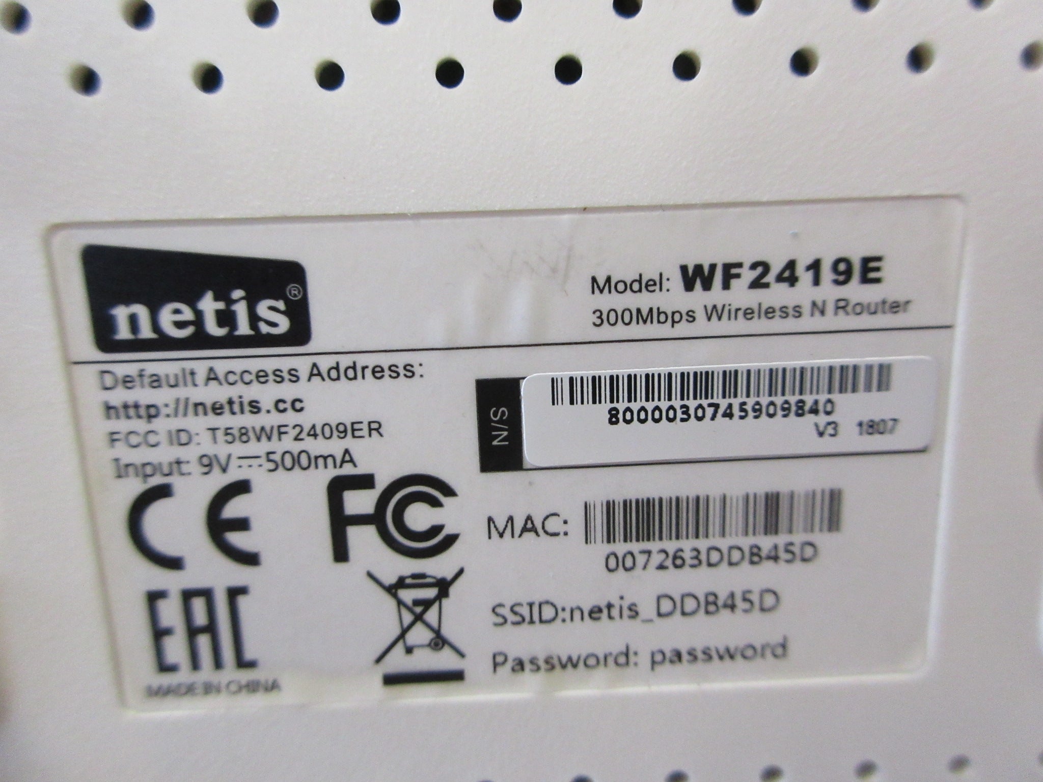 Netis Wireless N Router WF2419E 300Mbps Used