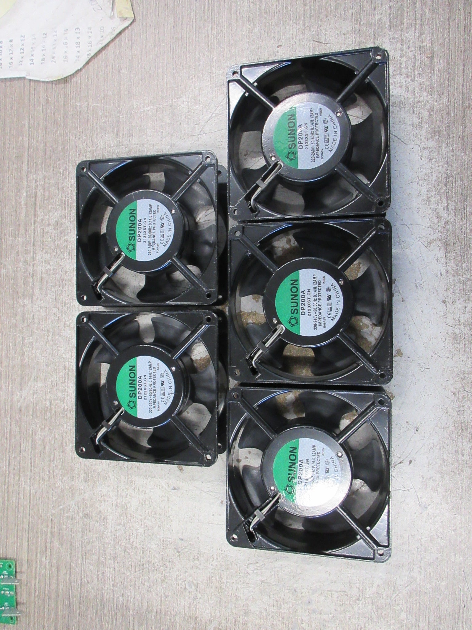 Sunon Axial Fan DP200A 220-240V 50/60Hz 0.14/0.12A *Lot of 5* Used