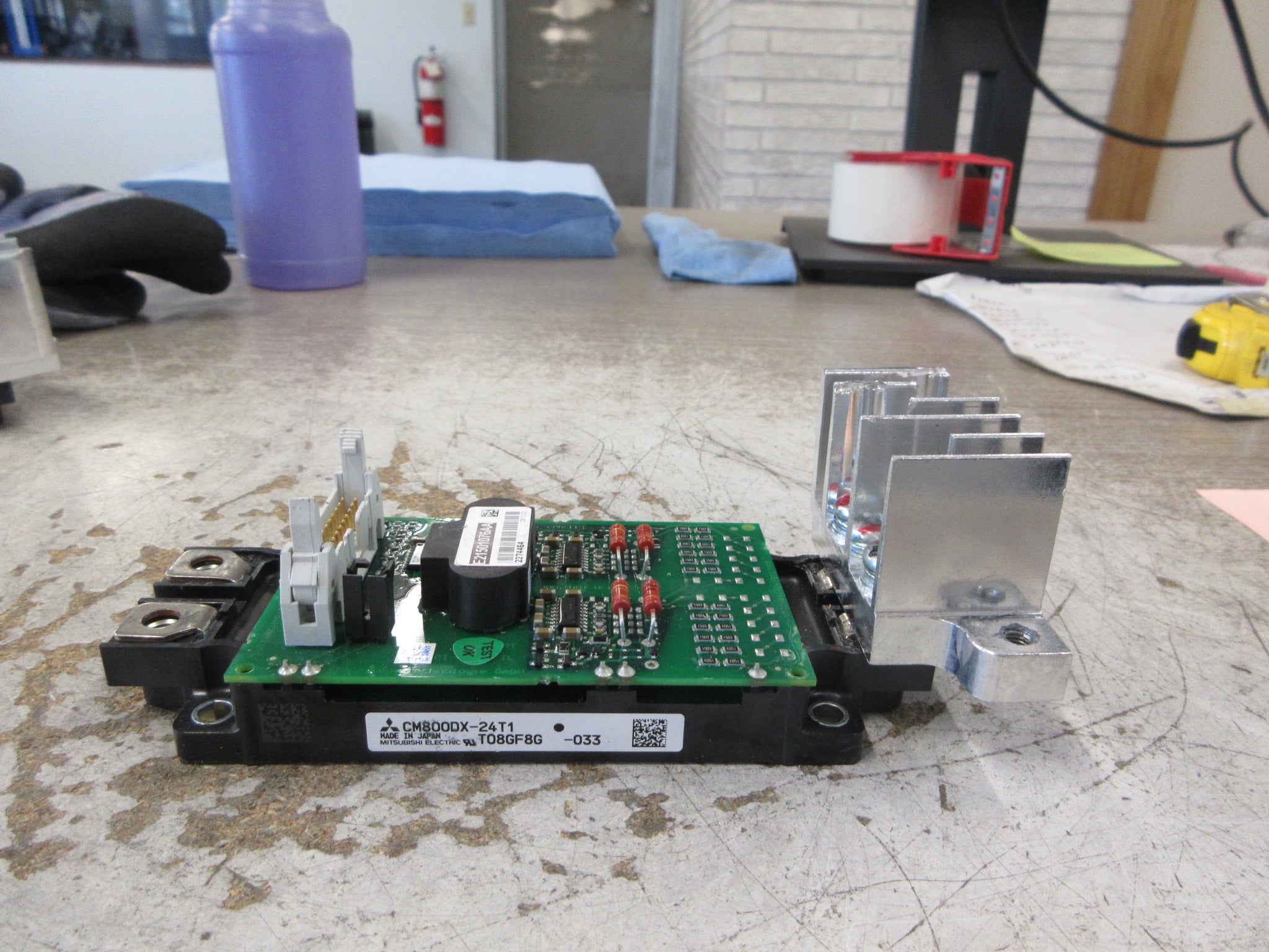 Mitsubishi IGBT Module CM800DX-24T1 W/Control Board W/Heat Sink Used