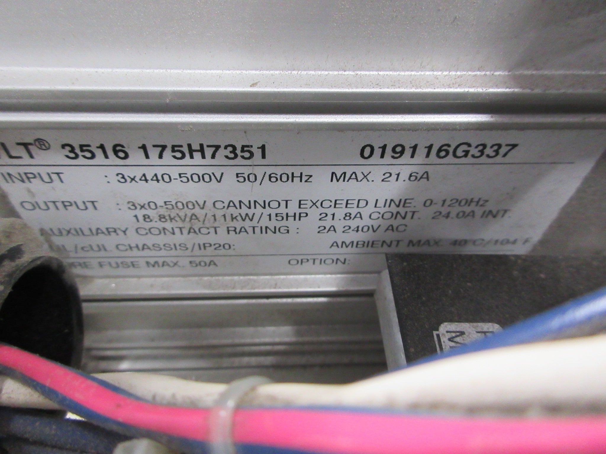 Graham VLT 3516 AC Drive 175H7351 15HP 3Ph Used